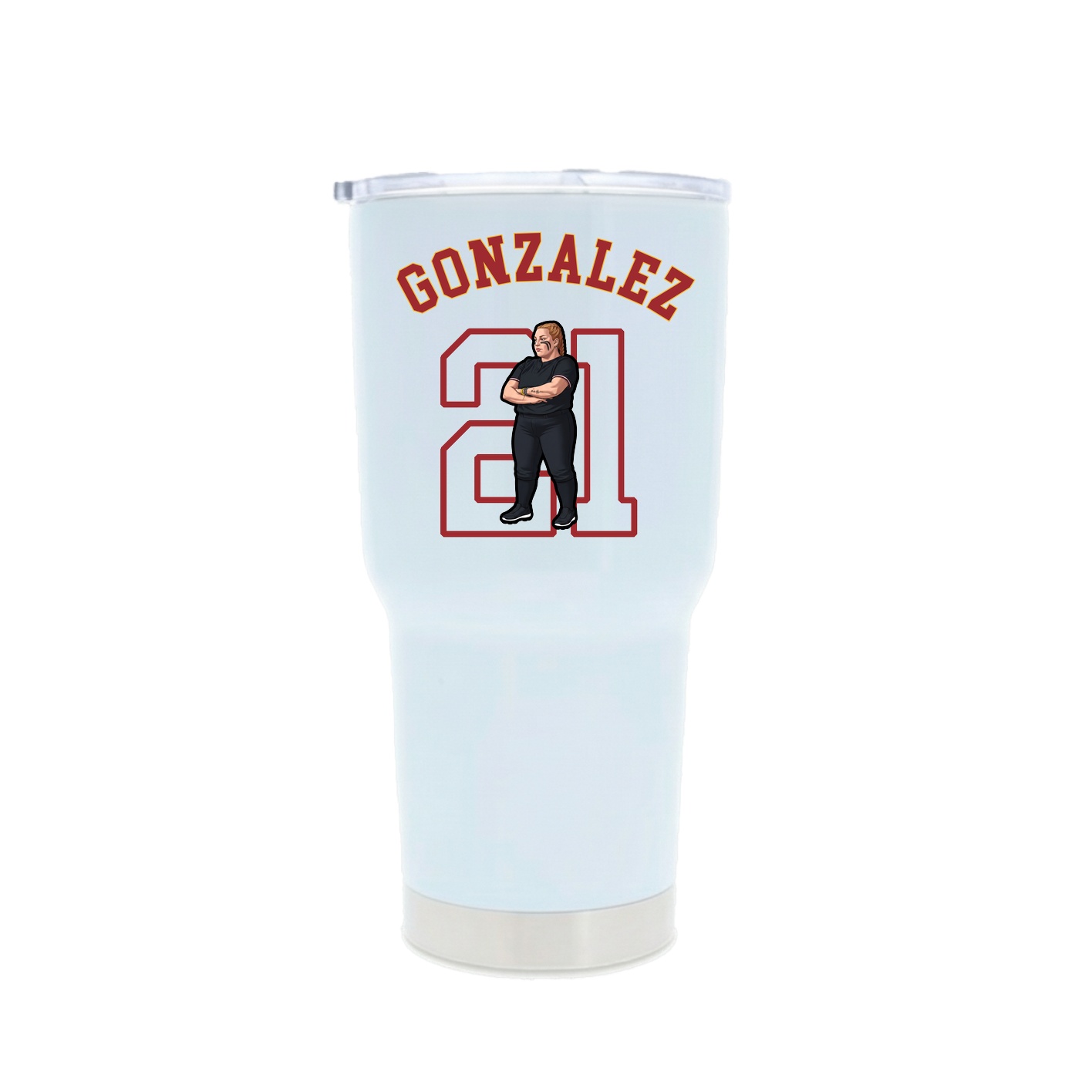 30oz Stainless Steel Tumbler — Shirsey Arch in White
