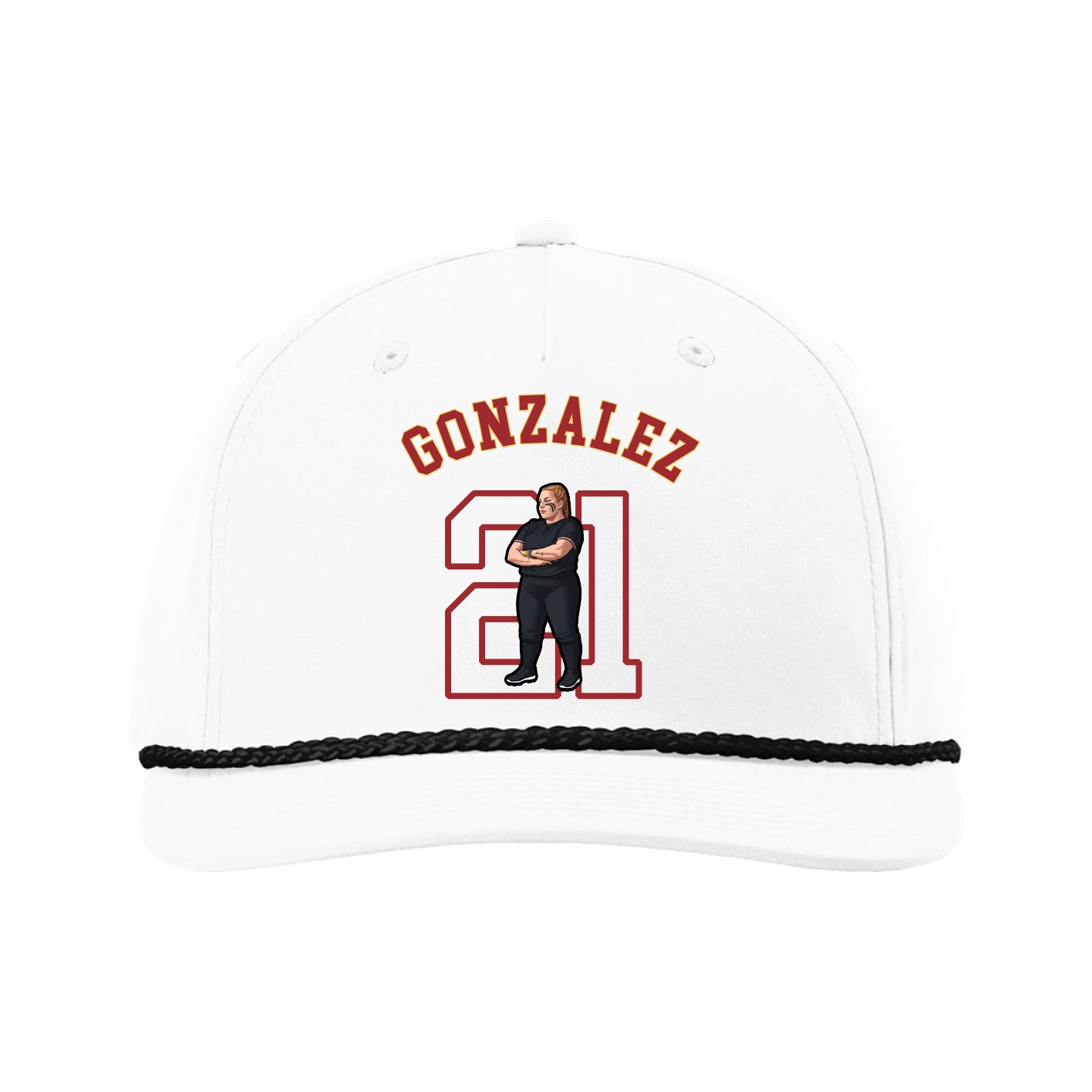 Five-Panel Classic Rope Cap — Shirsey Arch in White