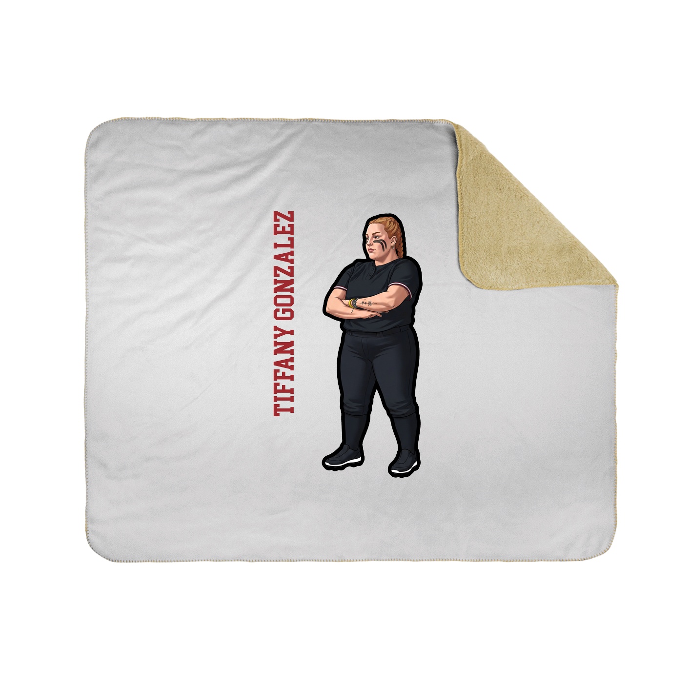 Throw Blanket — Name Vertical in White