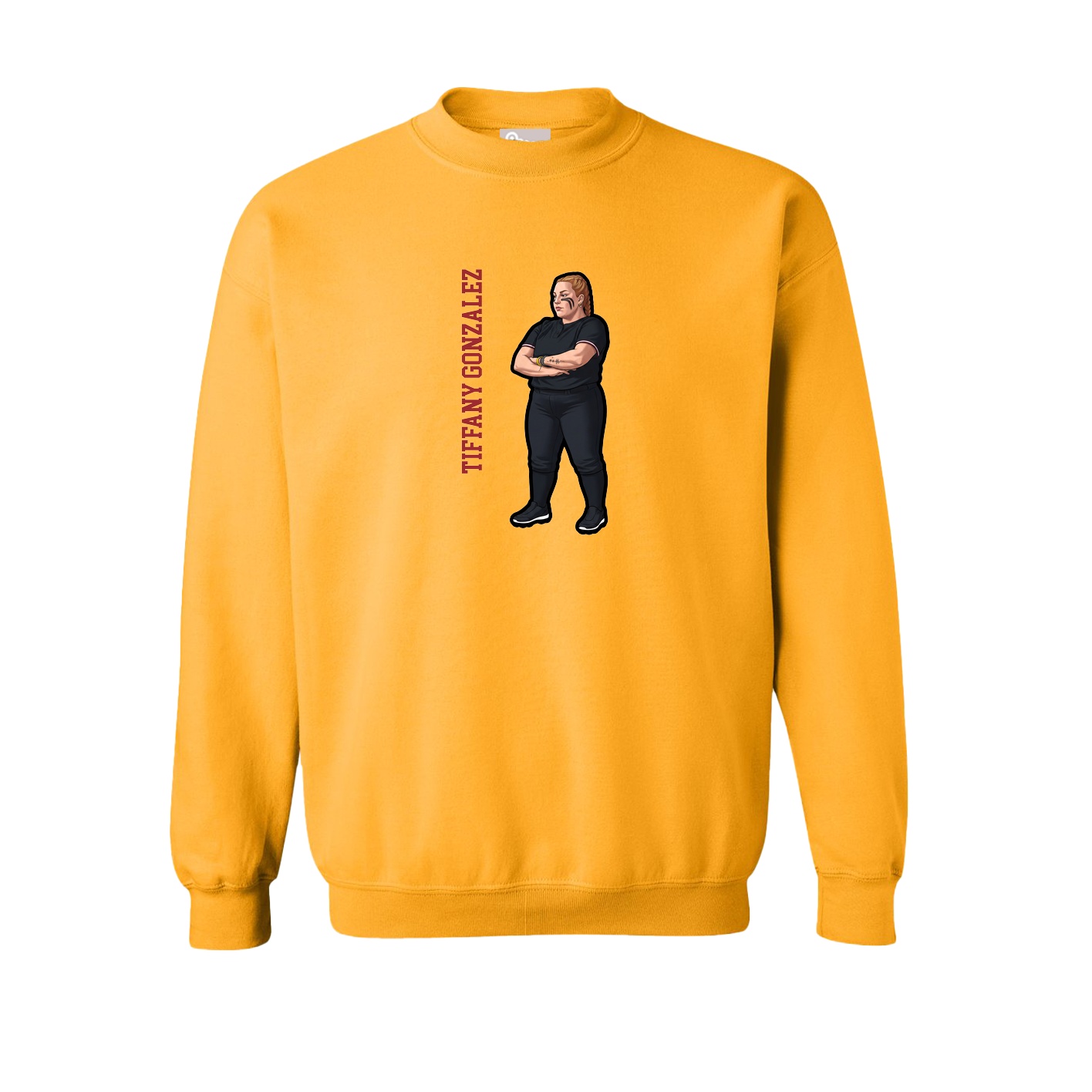 Fleece Crew — Name Vertical in Gold
