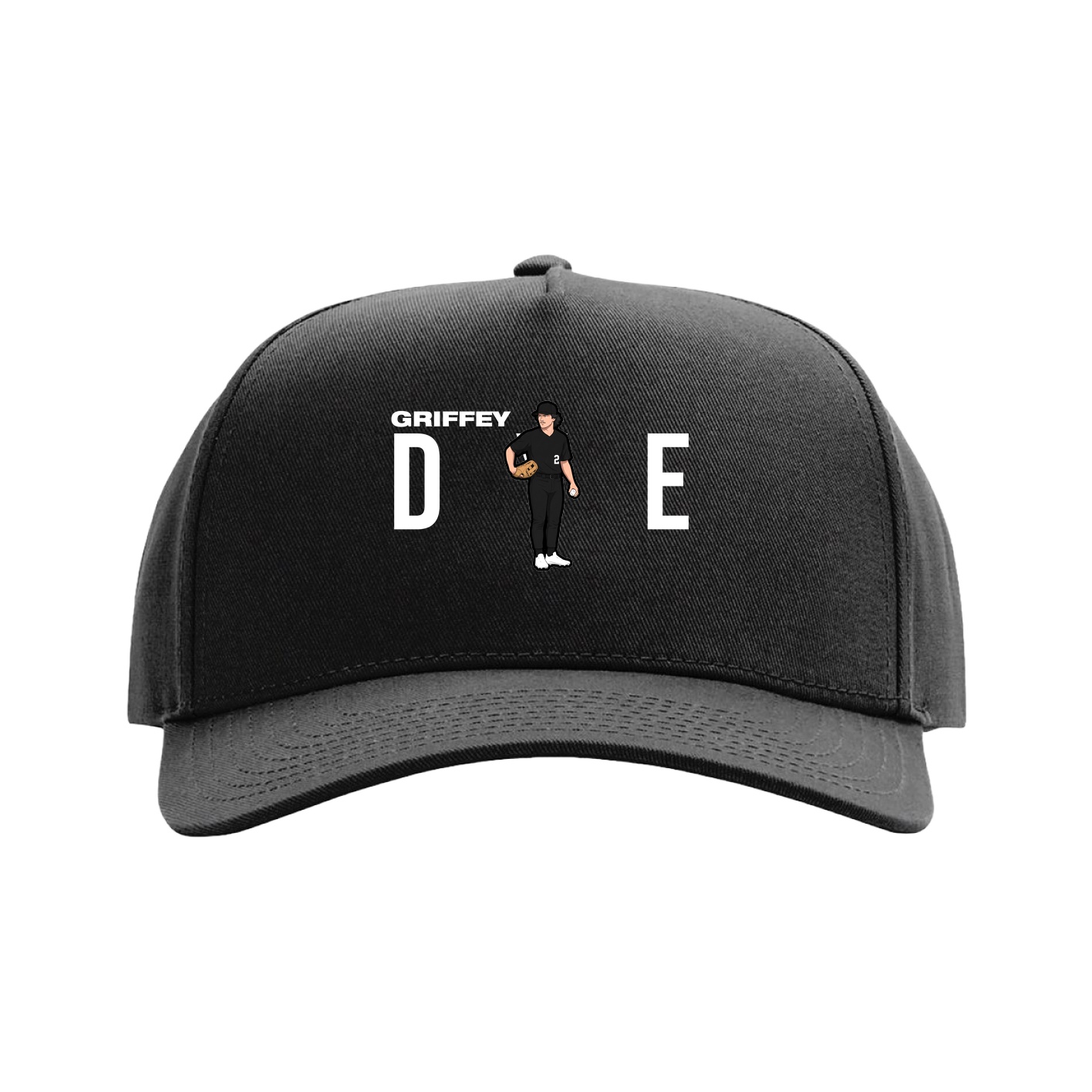 Full Fabric Five-Panel Champ Cap — Player Name in Black