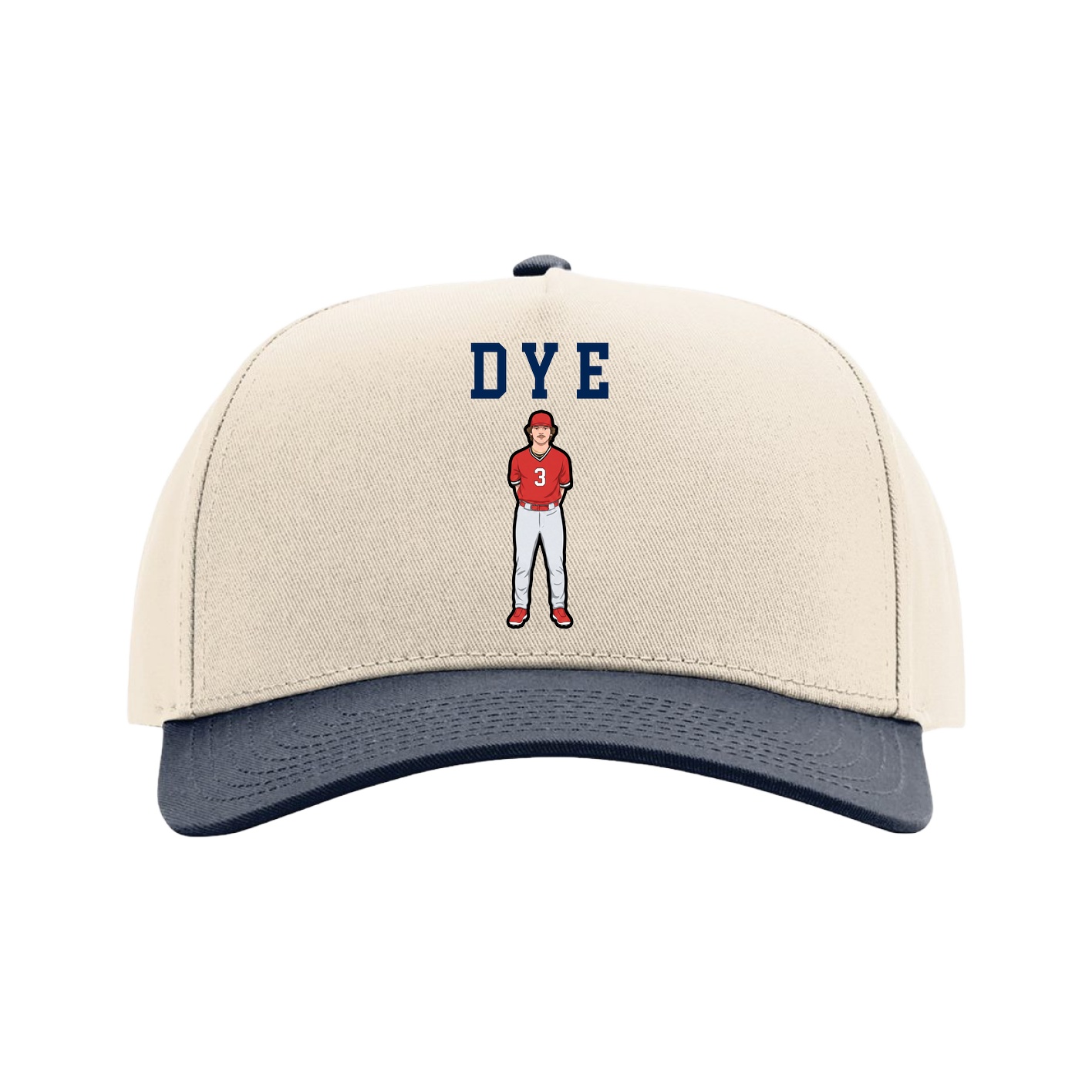 Full Fabric Five-Panel Champ Cap — Shirsey in Cream/Navy