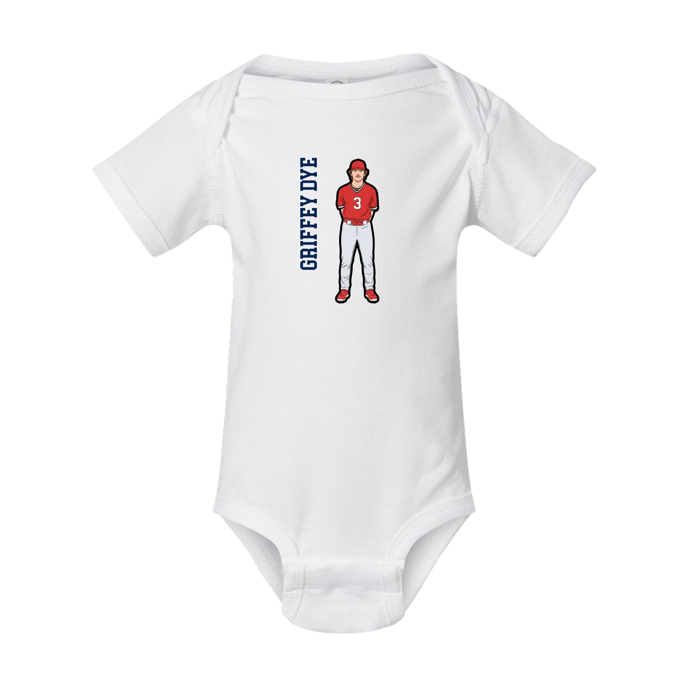 Baby Onesie — Name Vertical in White