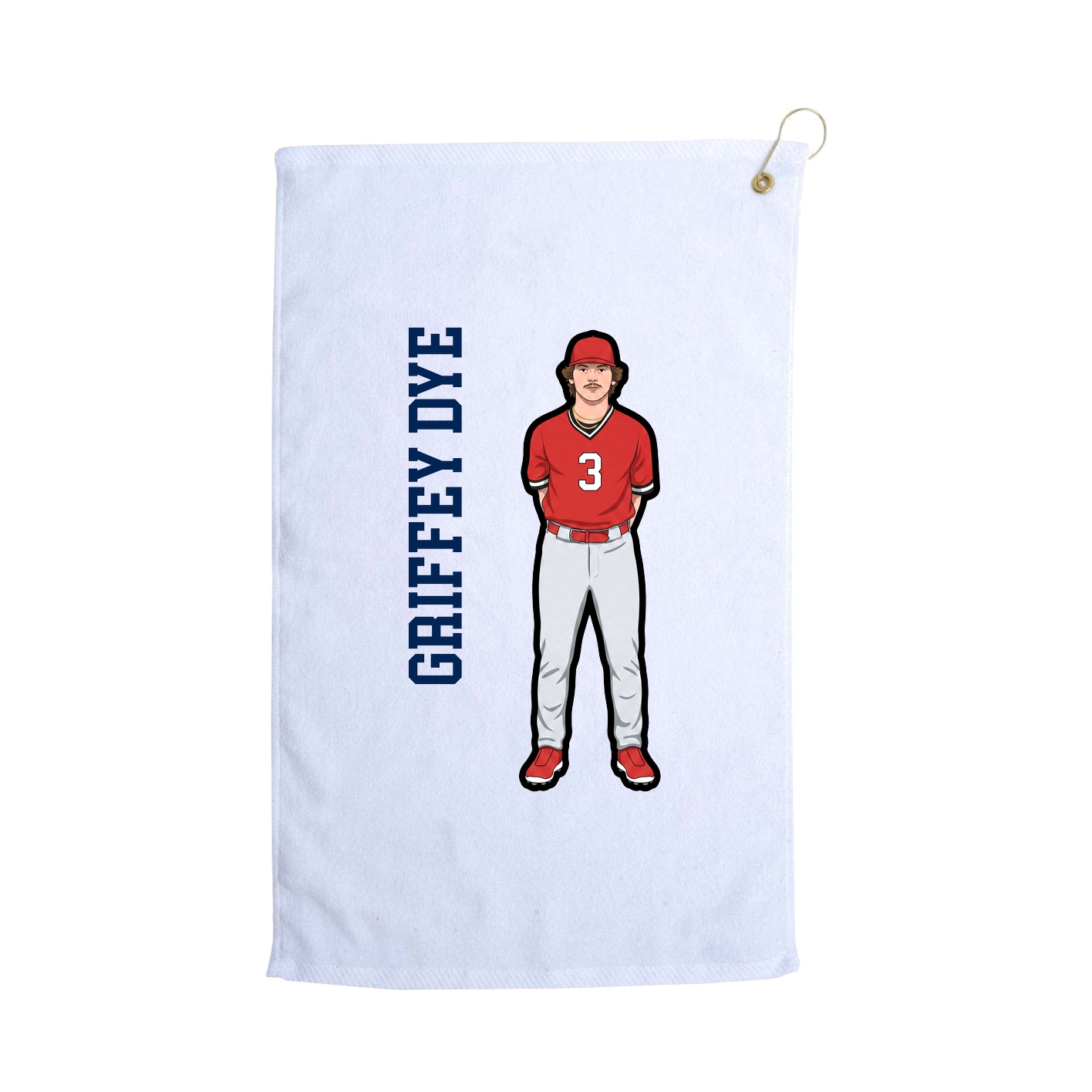 Golf Towel — Name Vertical in White