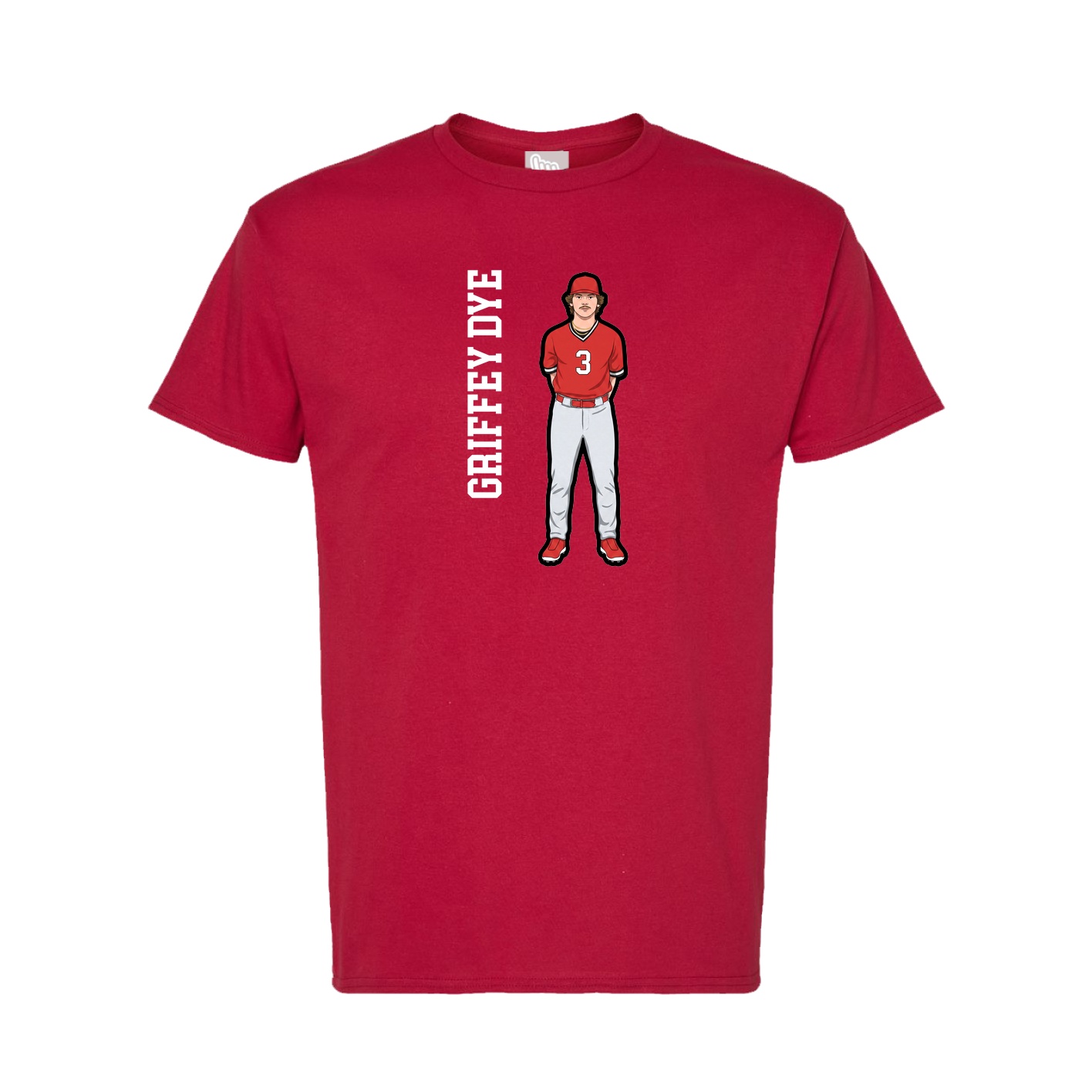 Tee — Name Vertical in Crimson