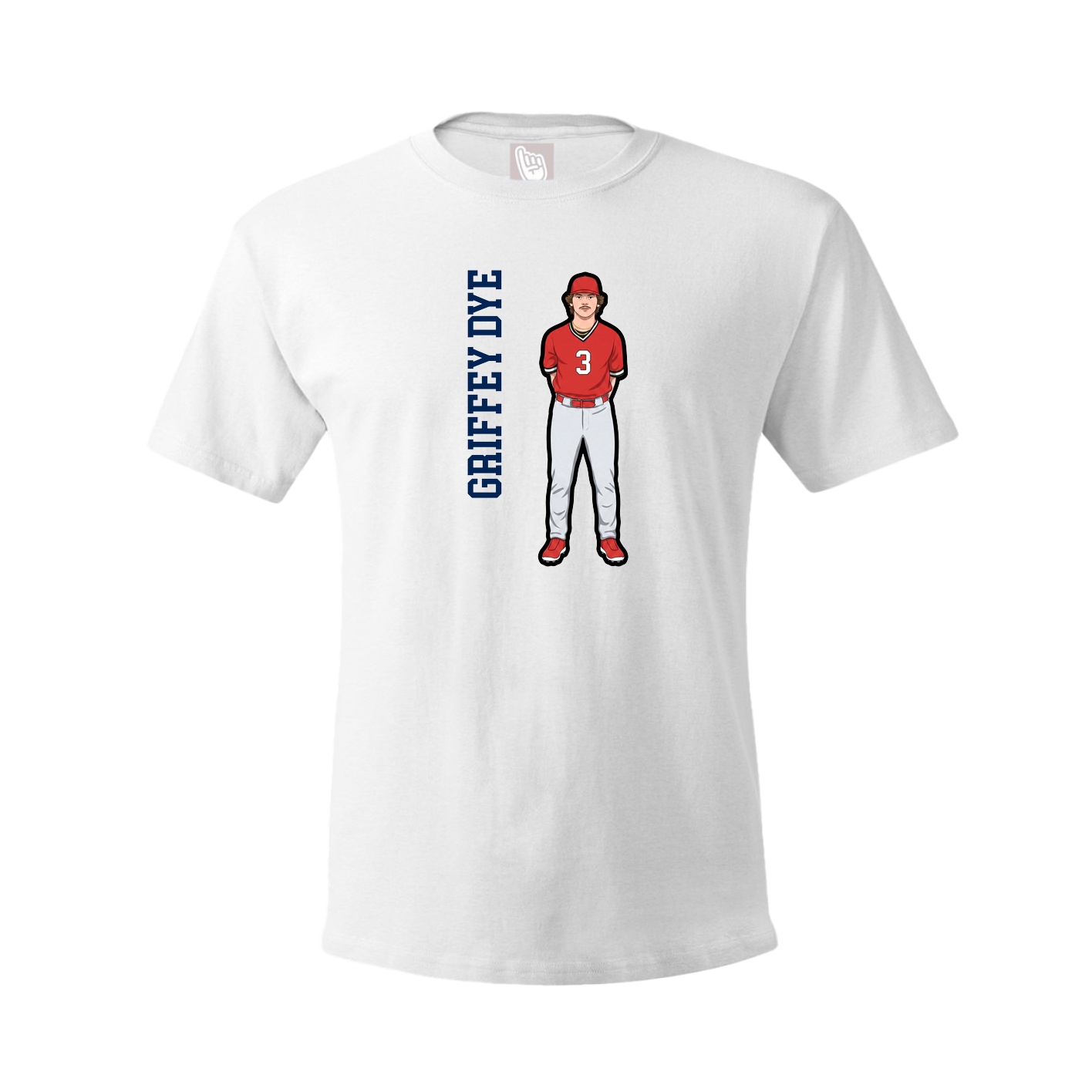 Youth Tee — Name Vertical in White