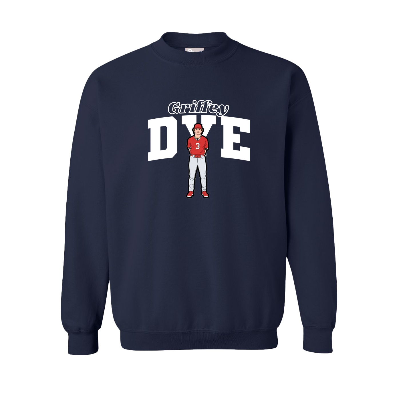 Fleece Crew — Name Arch in Navy