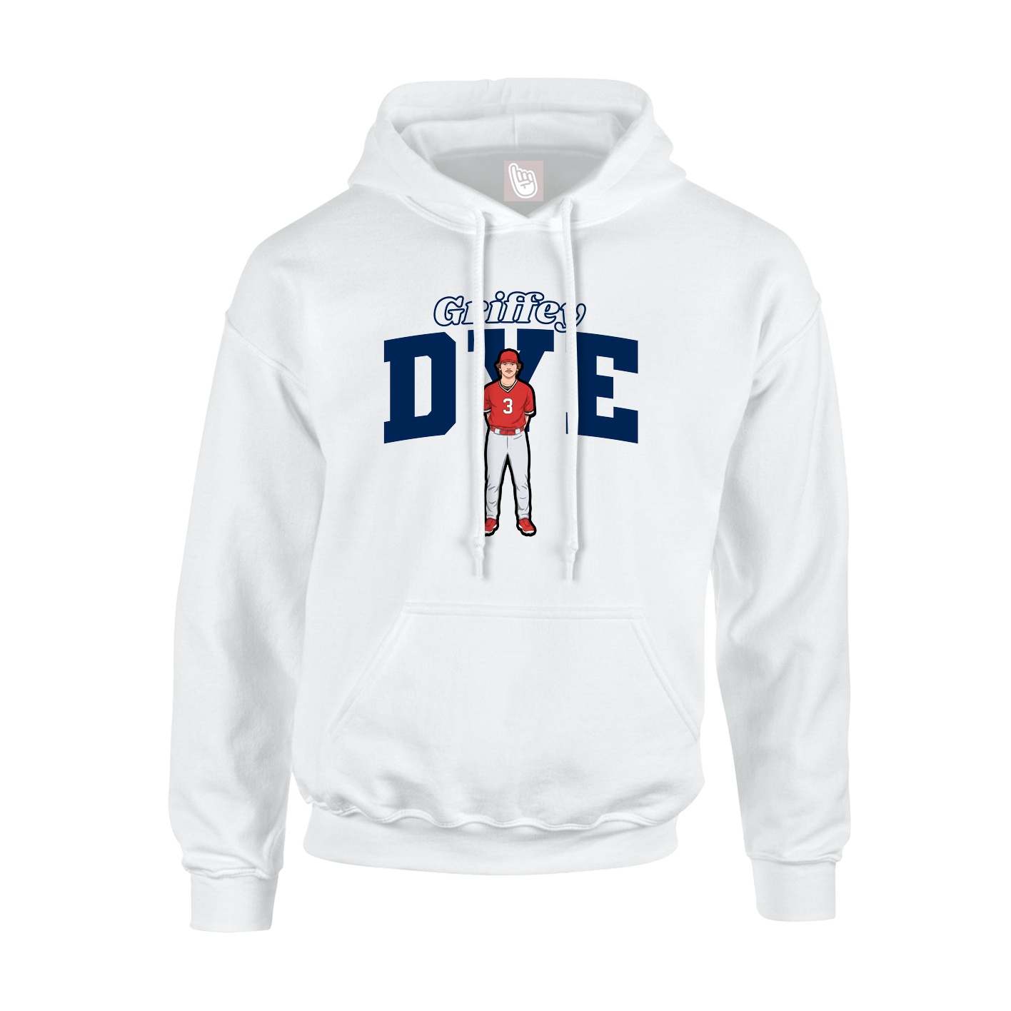 Youth Hoodie — Name Arch in White
