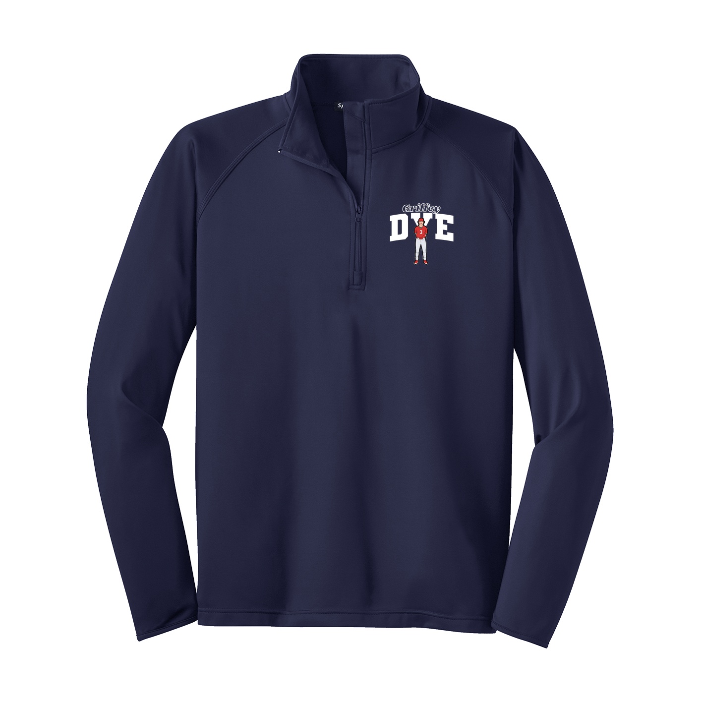 Q-Zip Pullover — Name Arch in Navy