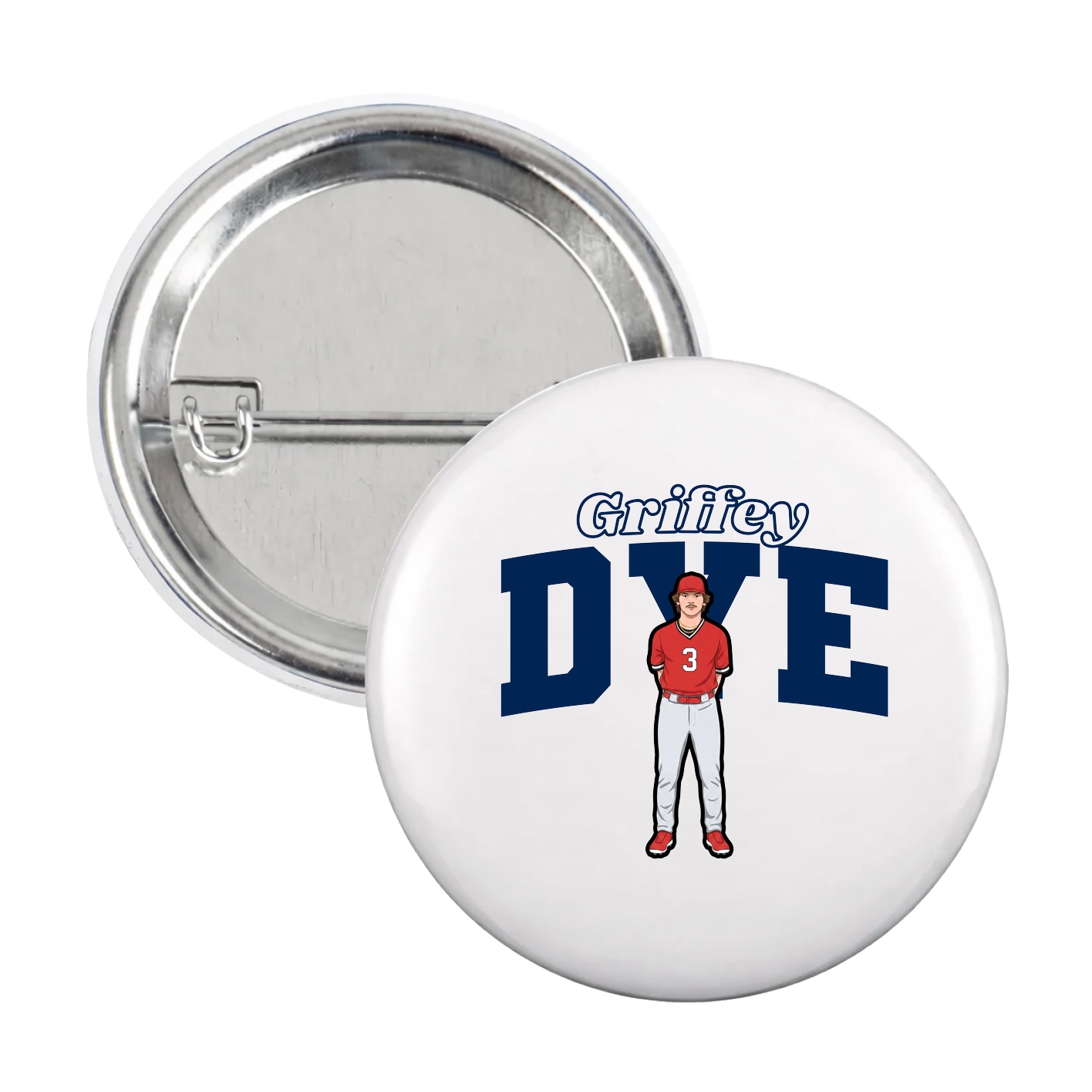 Game Day Button — Name Arch in White
