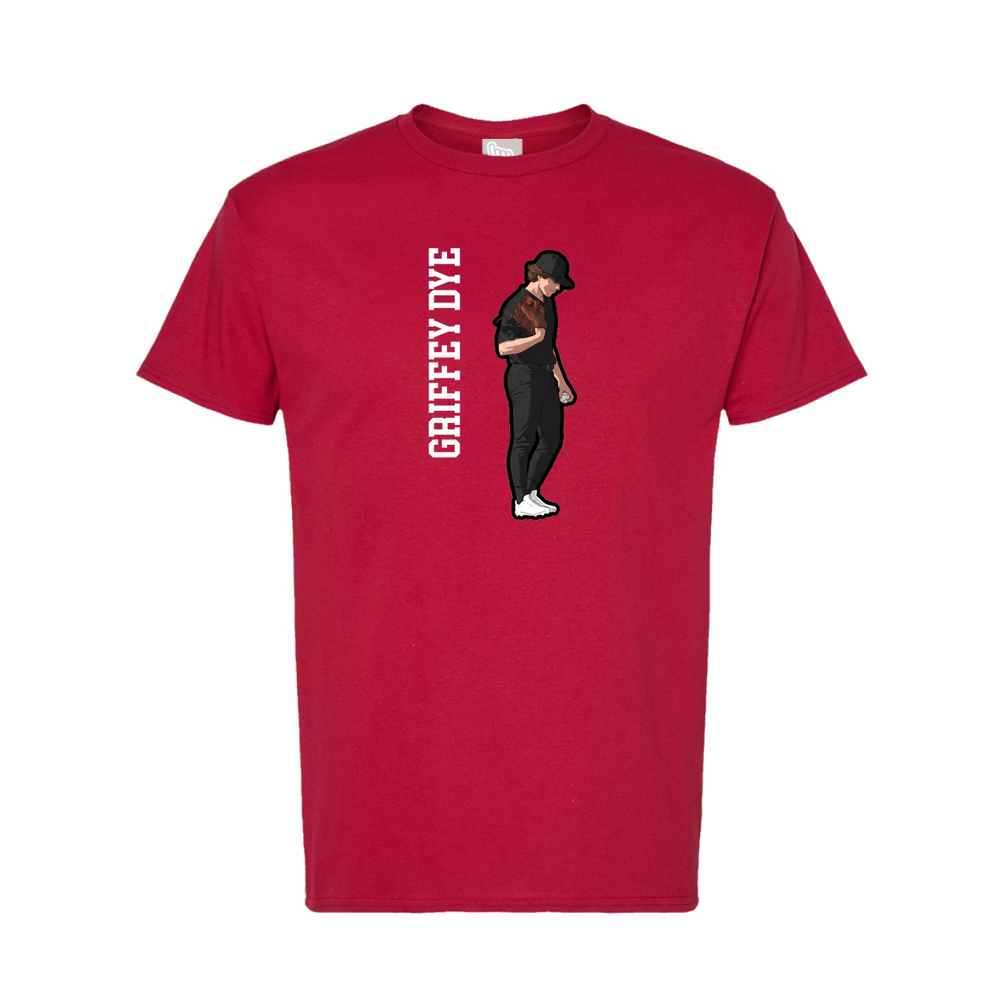 Tee — Name Vertical in Crimson