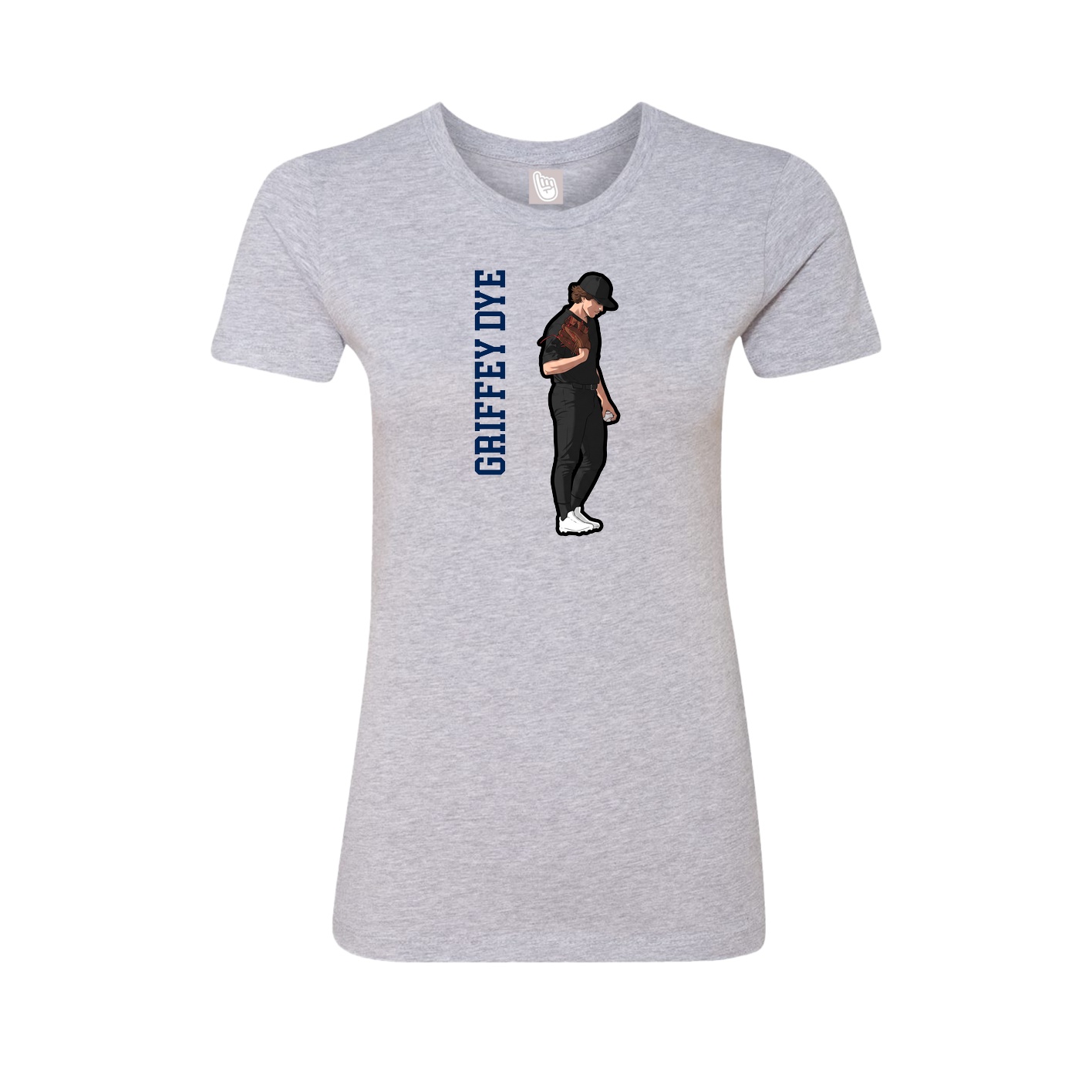 Womens Tee — Name Vertical in Grey