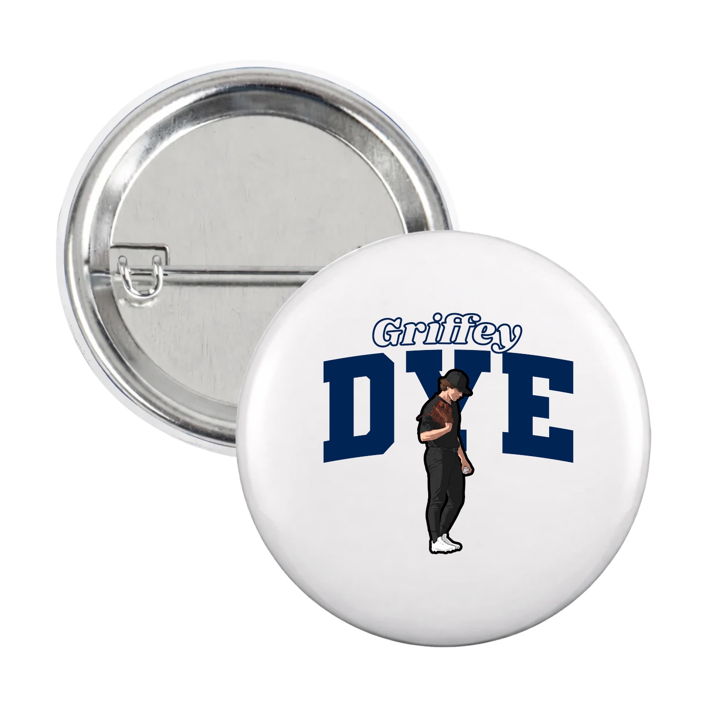 Game Day Button — Name Arch in White