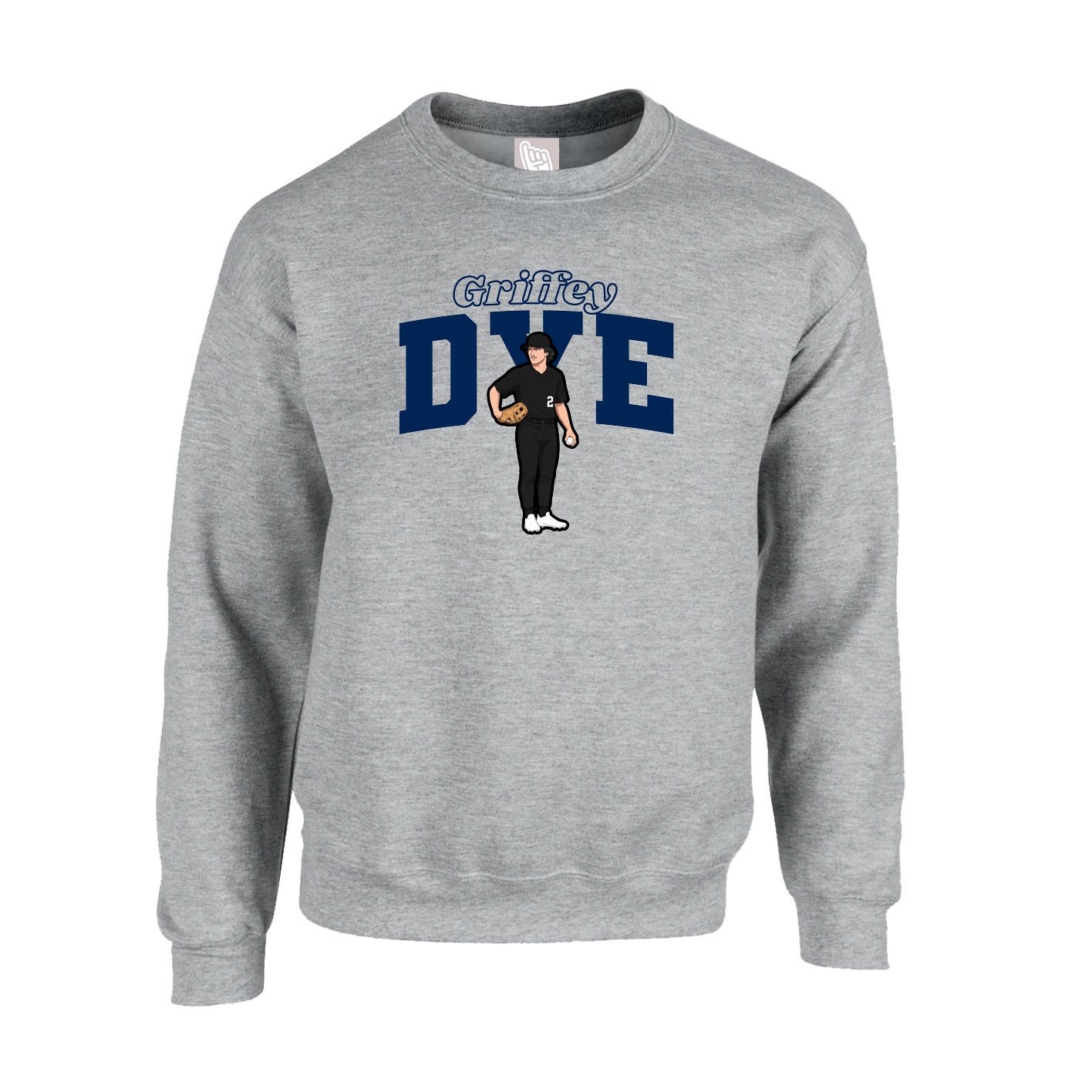 Fleece Crew — Name Arch in Grey