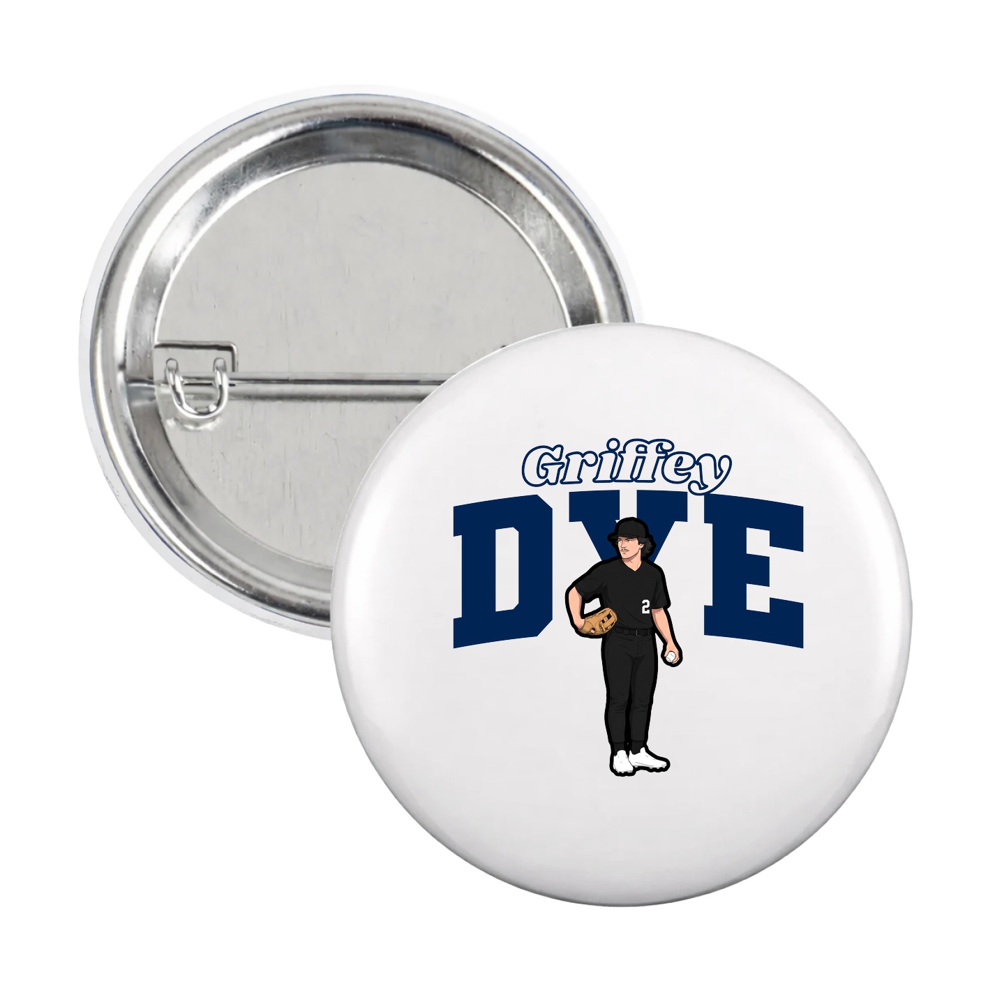 Game Day Button — Name Arch in White