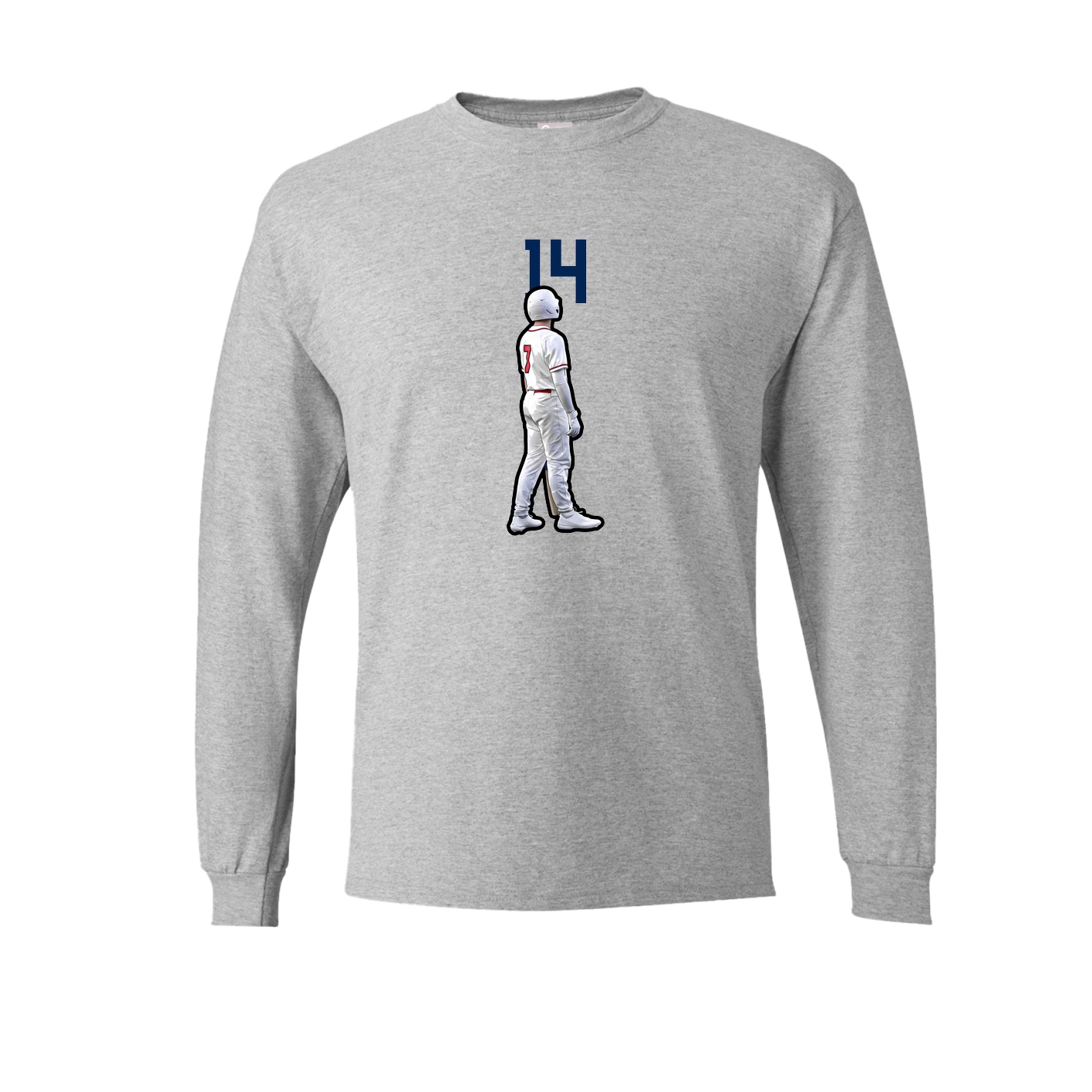 Long Sleeve Tee — Number Top in Grey