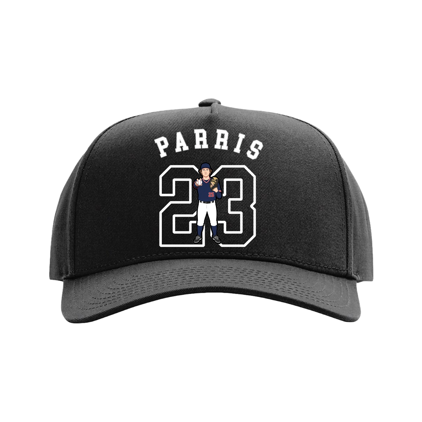 Full Fabric Five-Panel Champ Cap — Shirsey Arch in Black