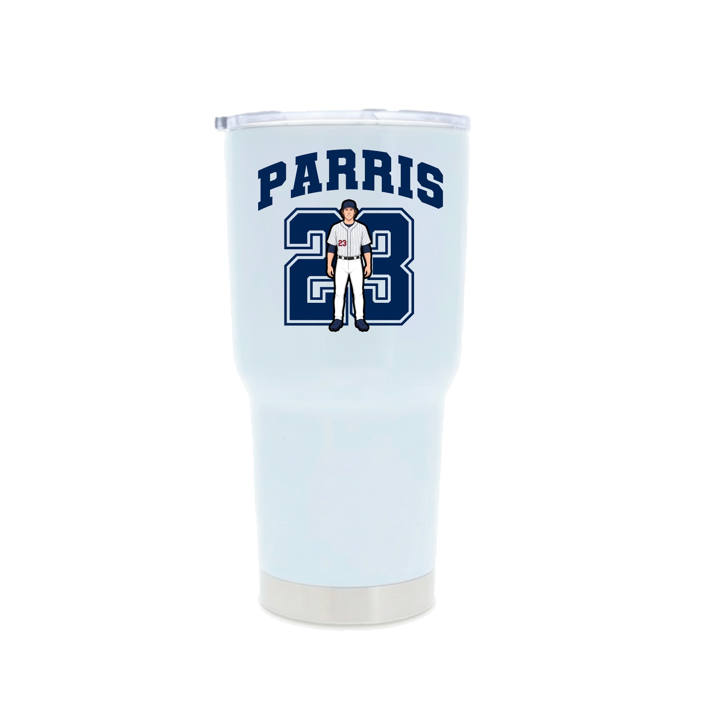 30oz Stainless Steel Tumbler — Number in White