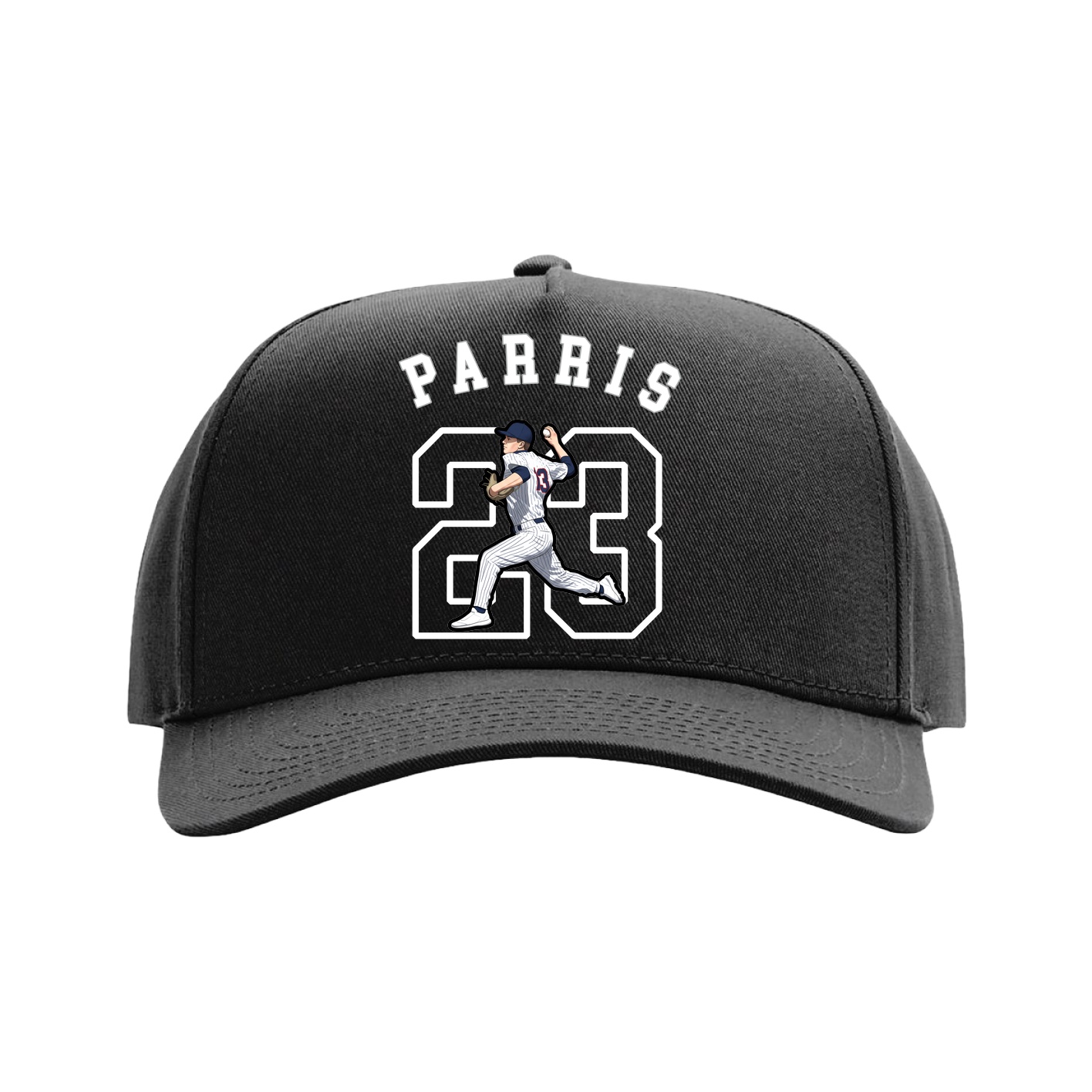 Full Fabric Five-Panel Champ Cap — Shirsey Arch in Black