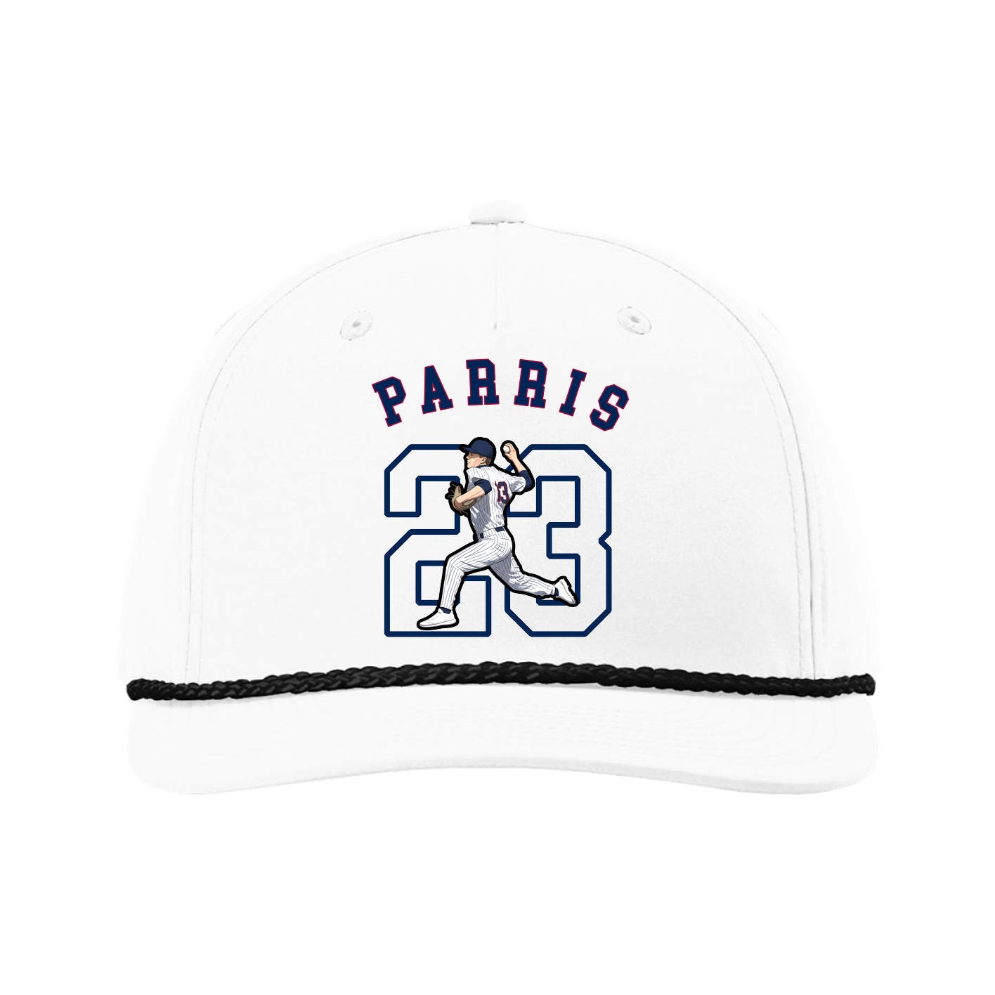 Five-Panel Classic Rope Cap — Shirsey Arch in White