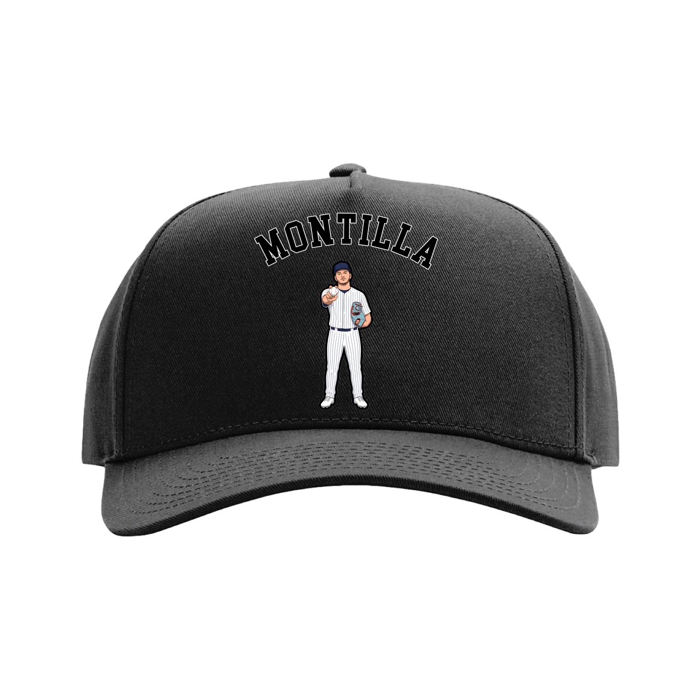 Full Fabric Five-Panel Champ Cap — Shirsey Arch in Black