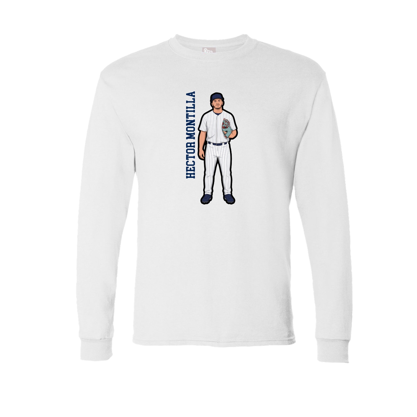 Long Sleeve Tee — Name Vertical in White