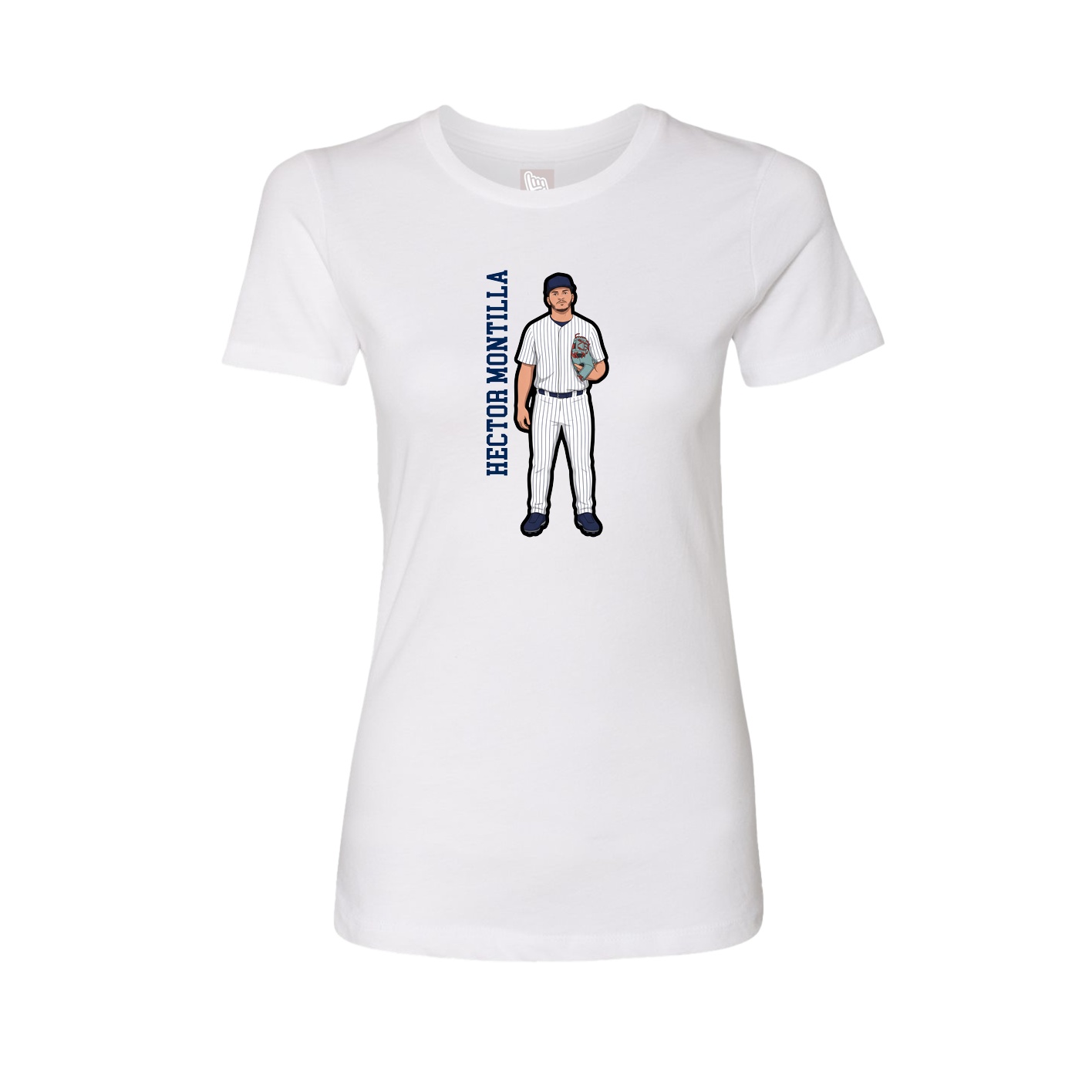 Fitted Women's Tee — Name Vertical in White