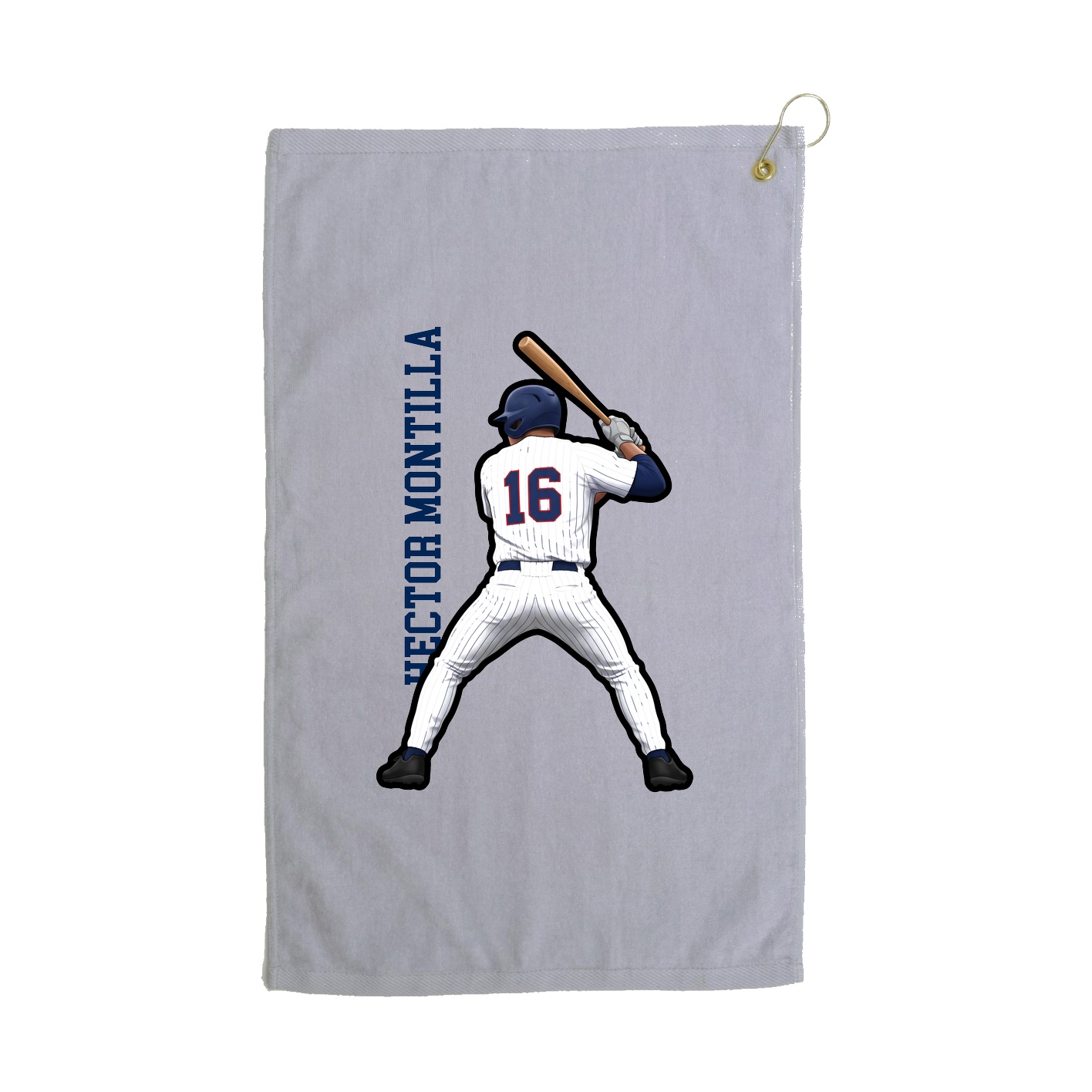Golf Towel — Name Vertical in Grey