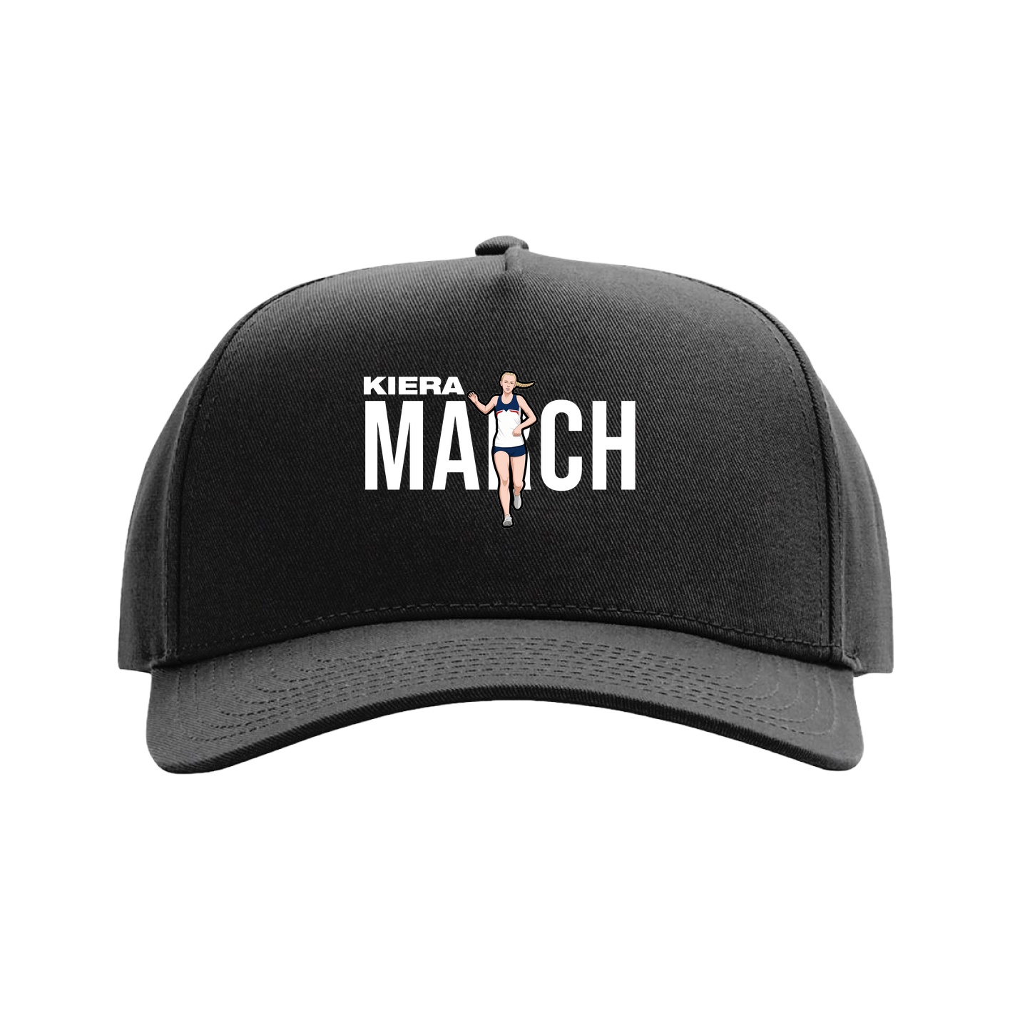 Full Fabric Five-Panel Champ Cap — Player Name in Black