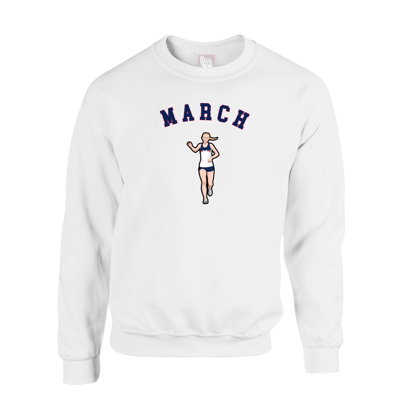 Fleece Crew — Shirsey Arch in White