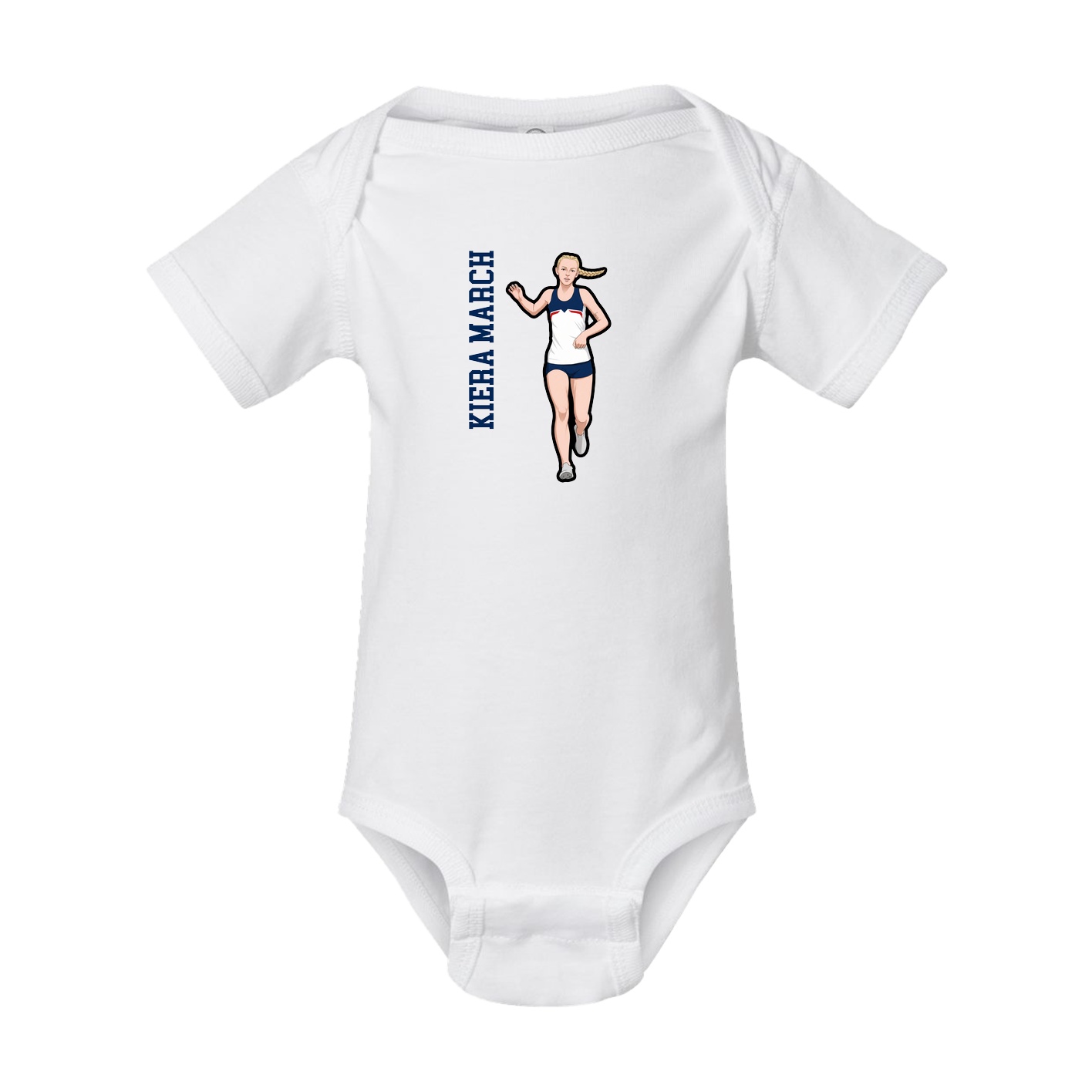 Baby Onesie — Name Vertical in White