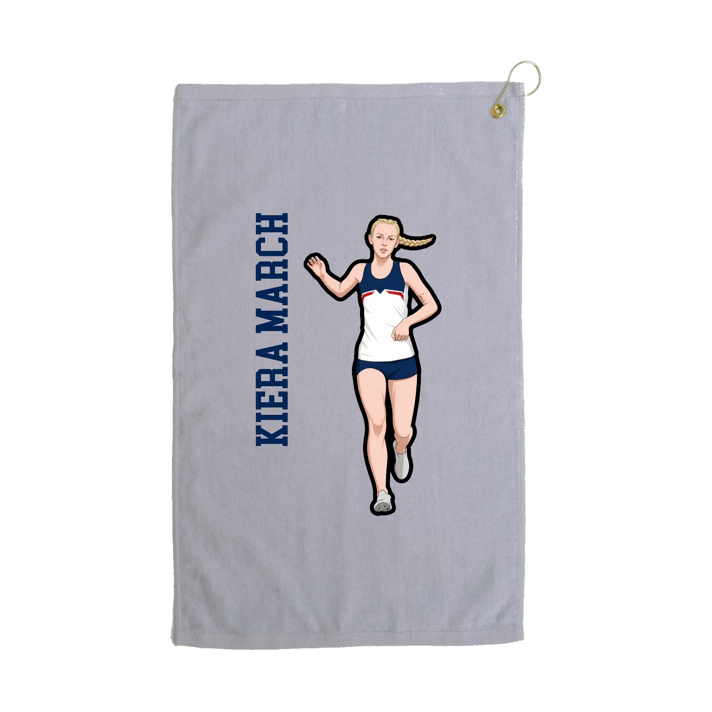 Golf Towel — Name Vertical in Grey