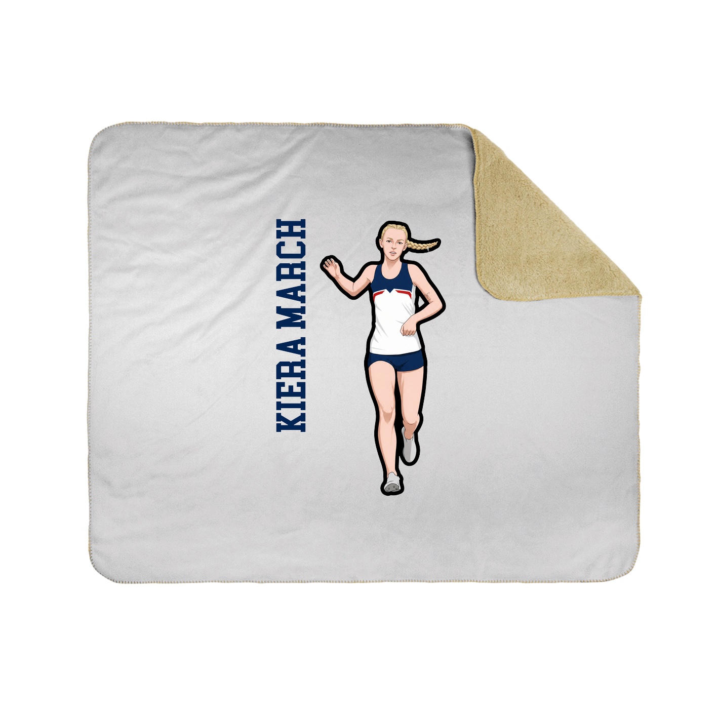 Throw Blanket — Name Vertical in White