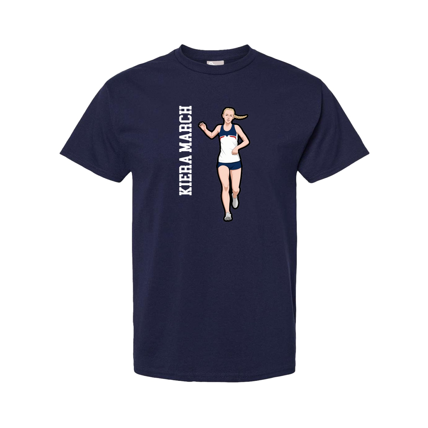 Youth Tee — Name Vertical in Navy