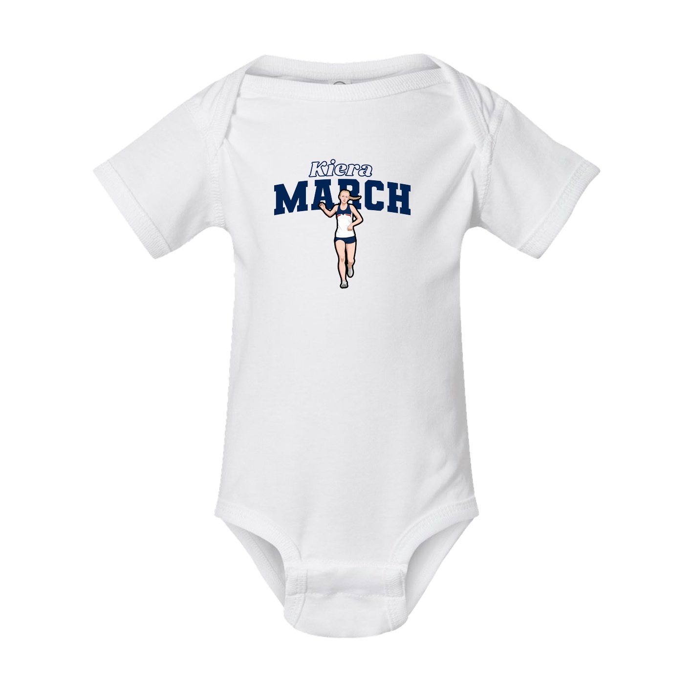 Baby Onesie — Name Arch in White