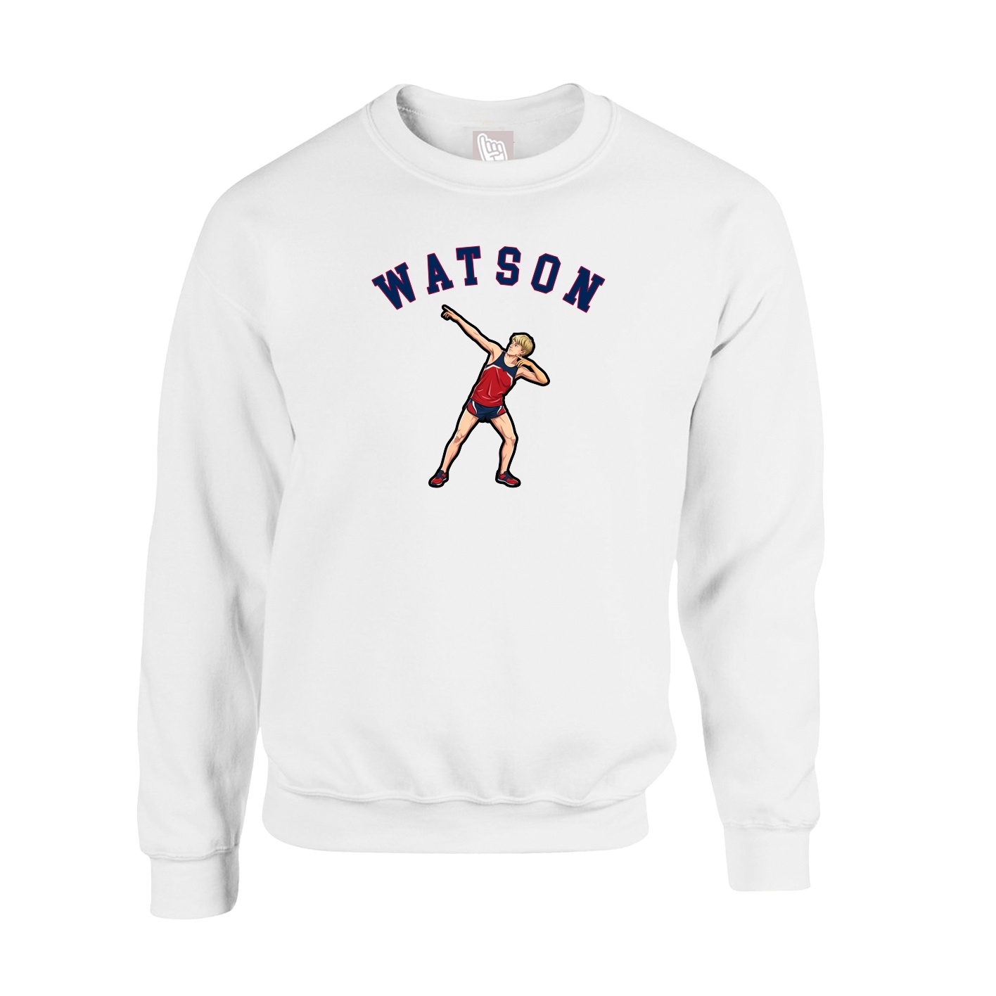 Fleece Crew — Shirsey Arch in White