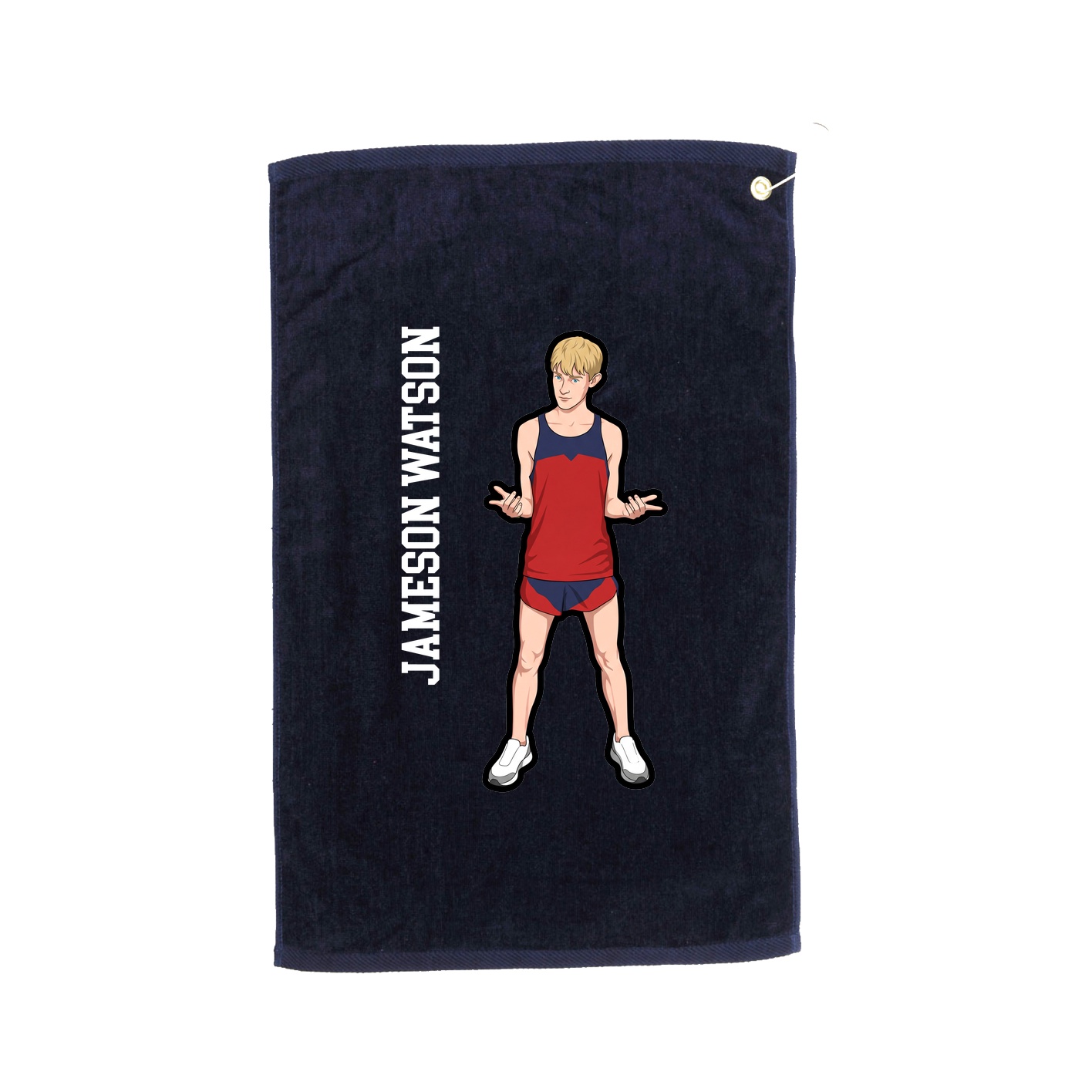 Golf Towel — Name Vertical in Navy