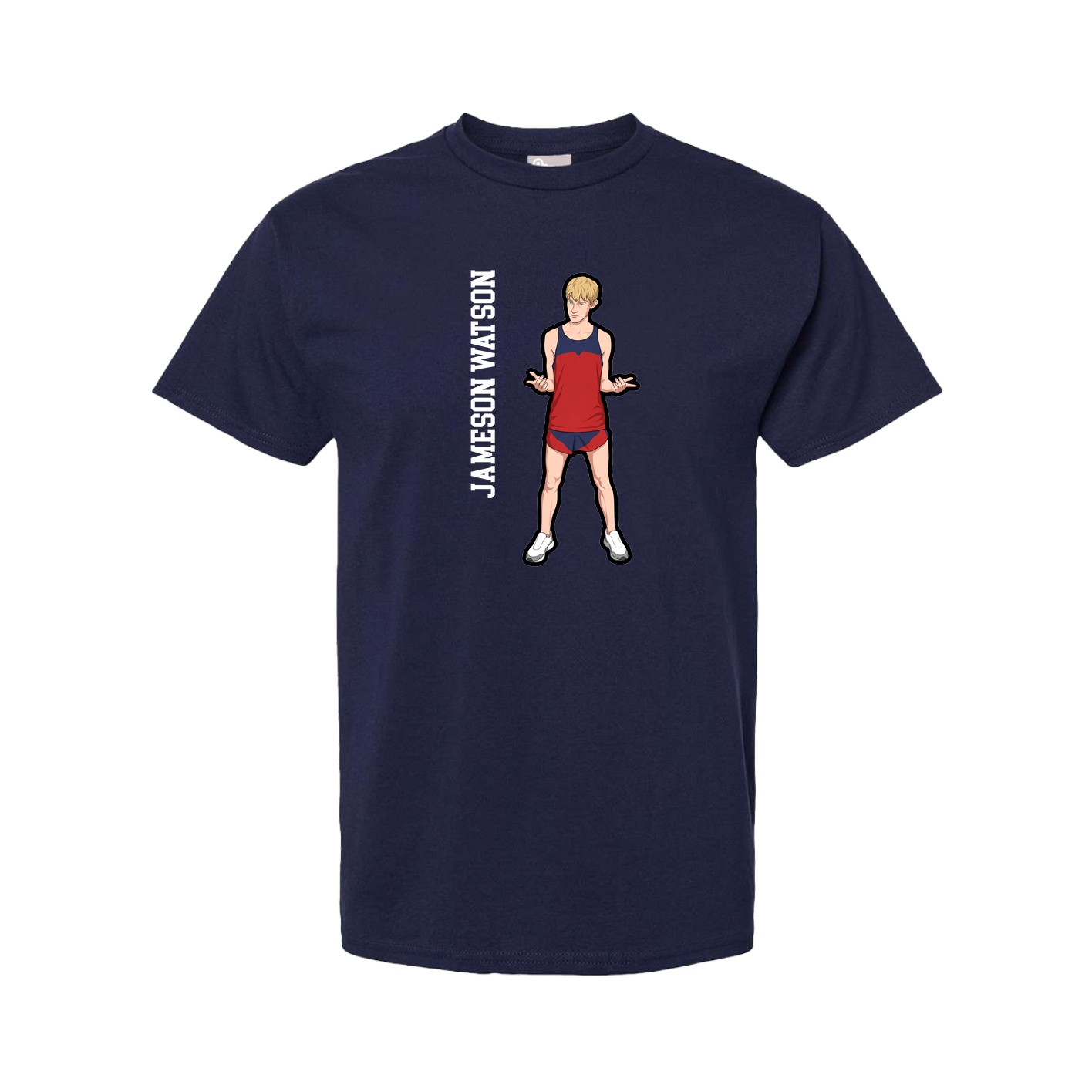 Tee — Name Vertical in Navy