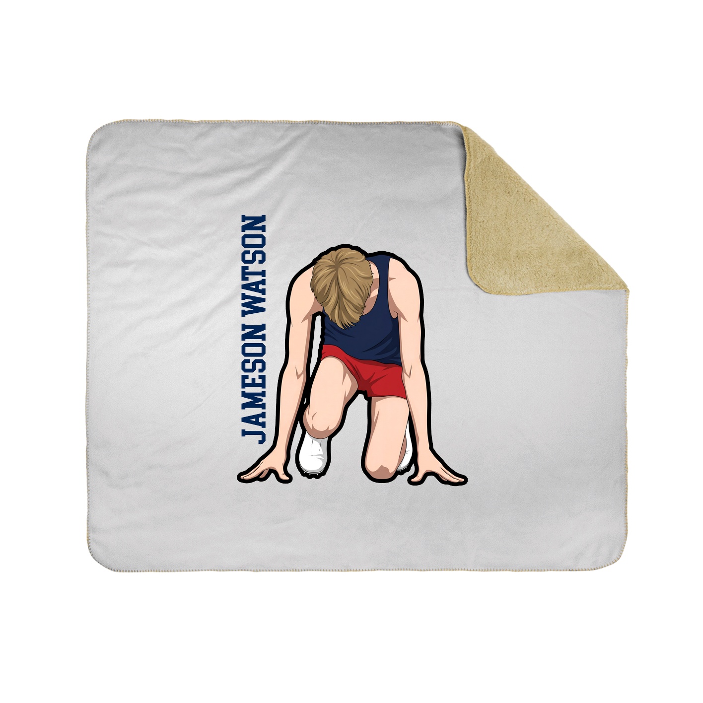 Throw Blanket — Name Vertical in White