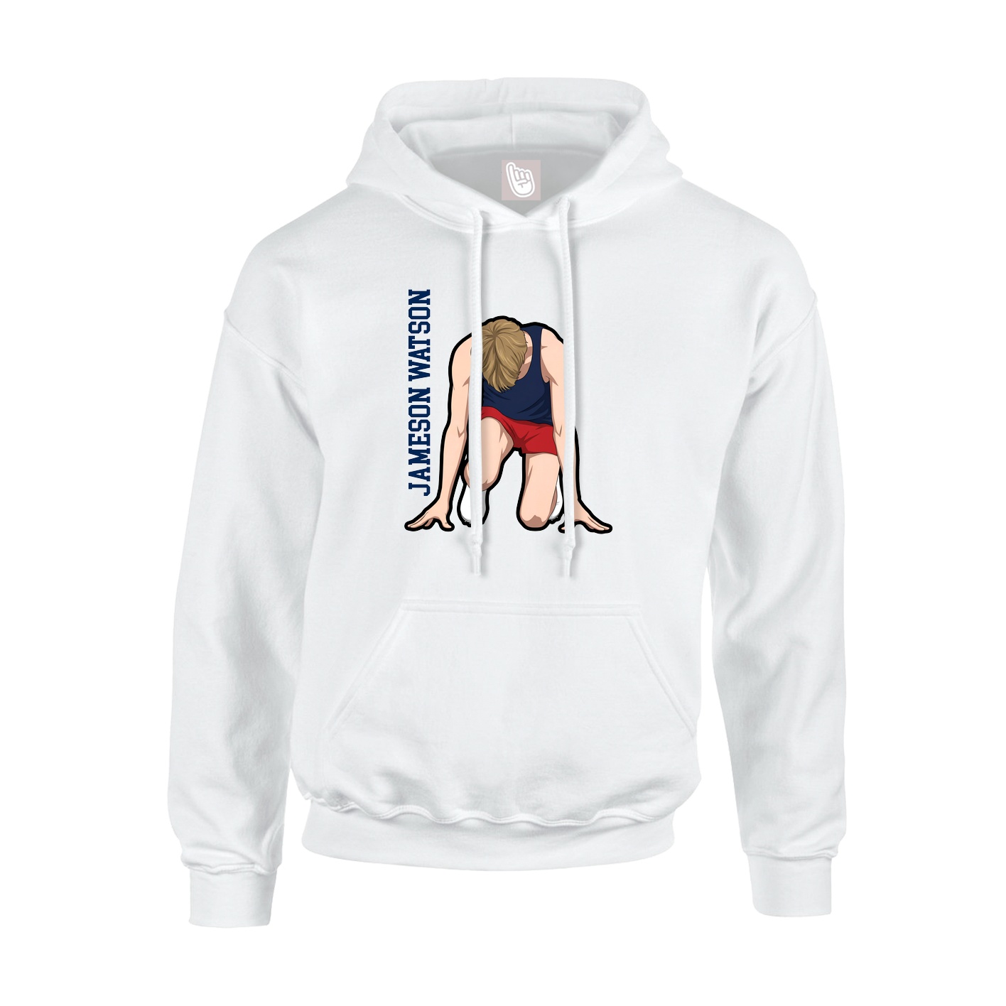 Youth Hoodie — Name Vertical in White