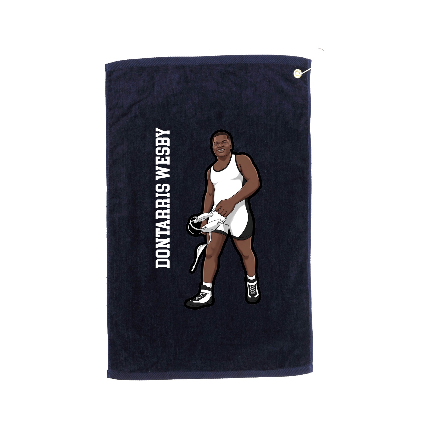 Golf Towel — Name Vertical in Navy