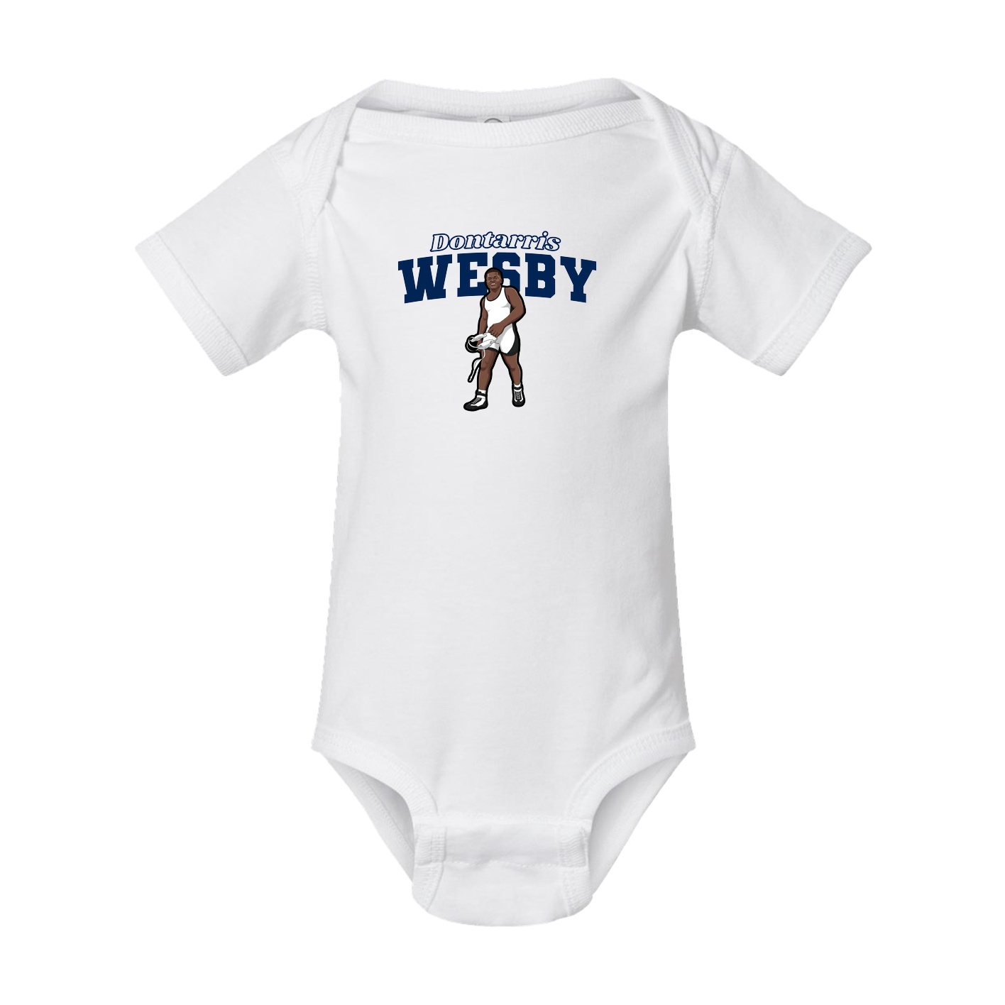 Baby Onesie — Name Arch in White