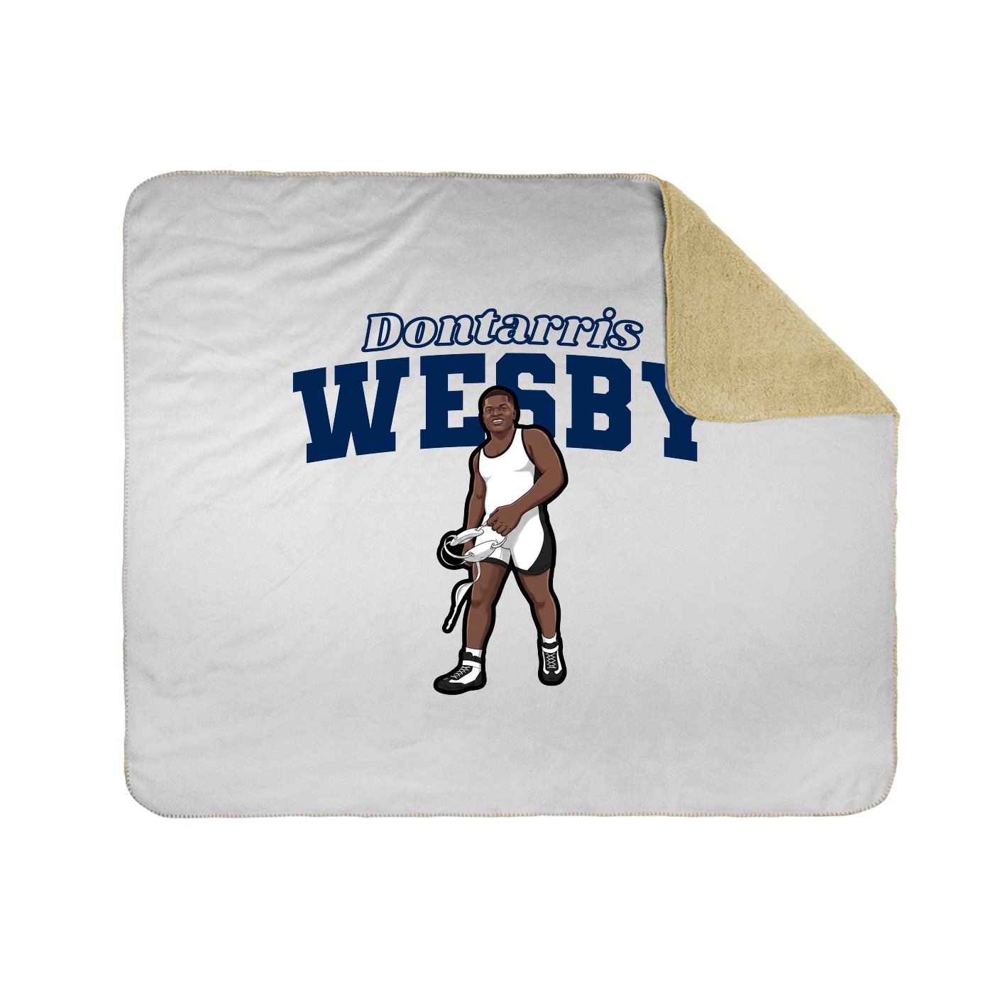 Throw Blanket — Name Arch in White