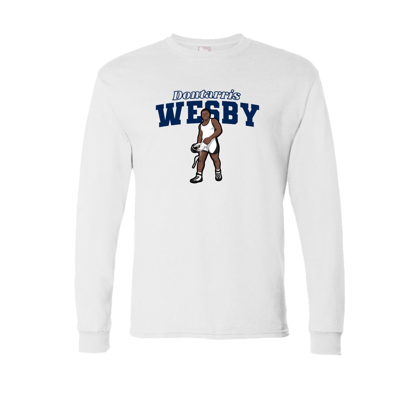 Long Sleeve Tee — Name Arch in White