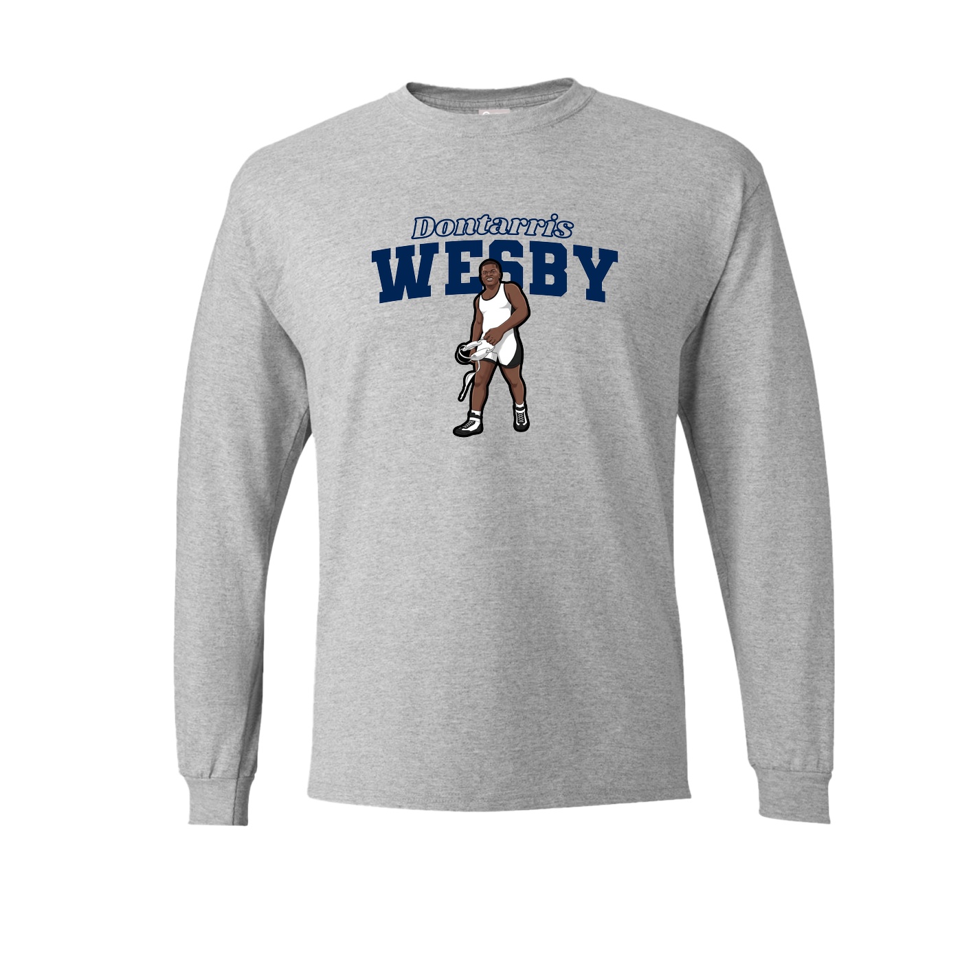 Long Sleeve Tee — Name Arch in Grey