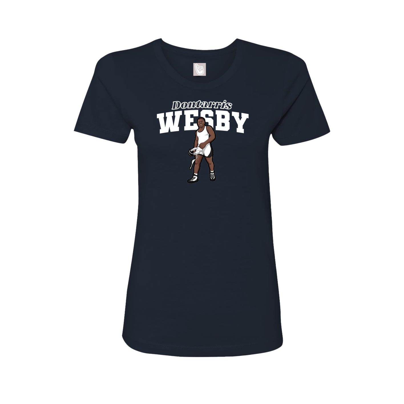 Womens Tee — Name Arch in Navy