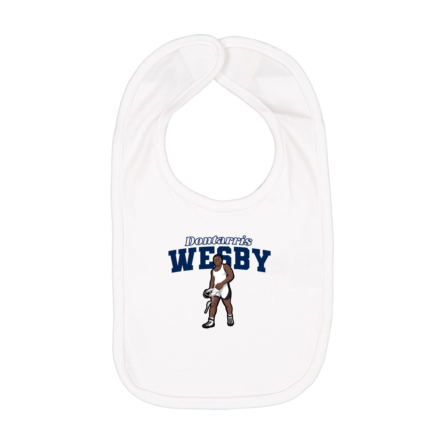 Infant Bib — Name Arch in White