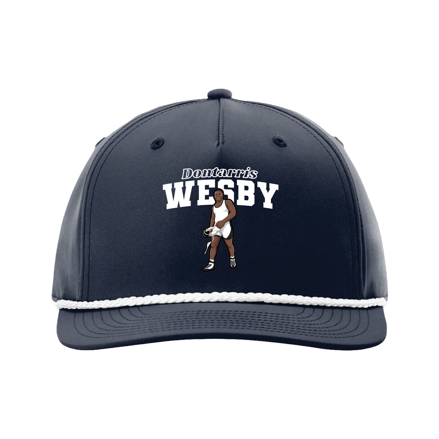 Five-Panel Classic Rope Cap — Name Arch in Navy