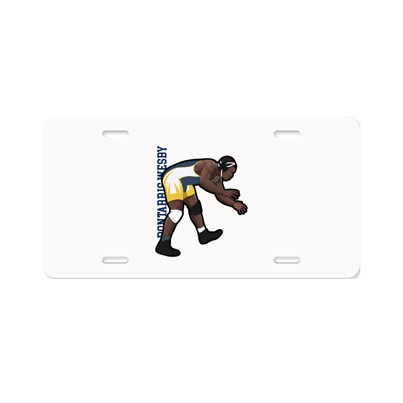 License Plate — Name Vertical in Classic