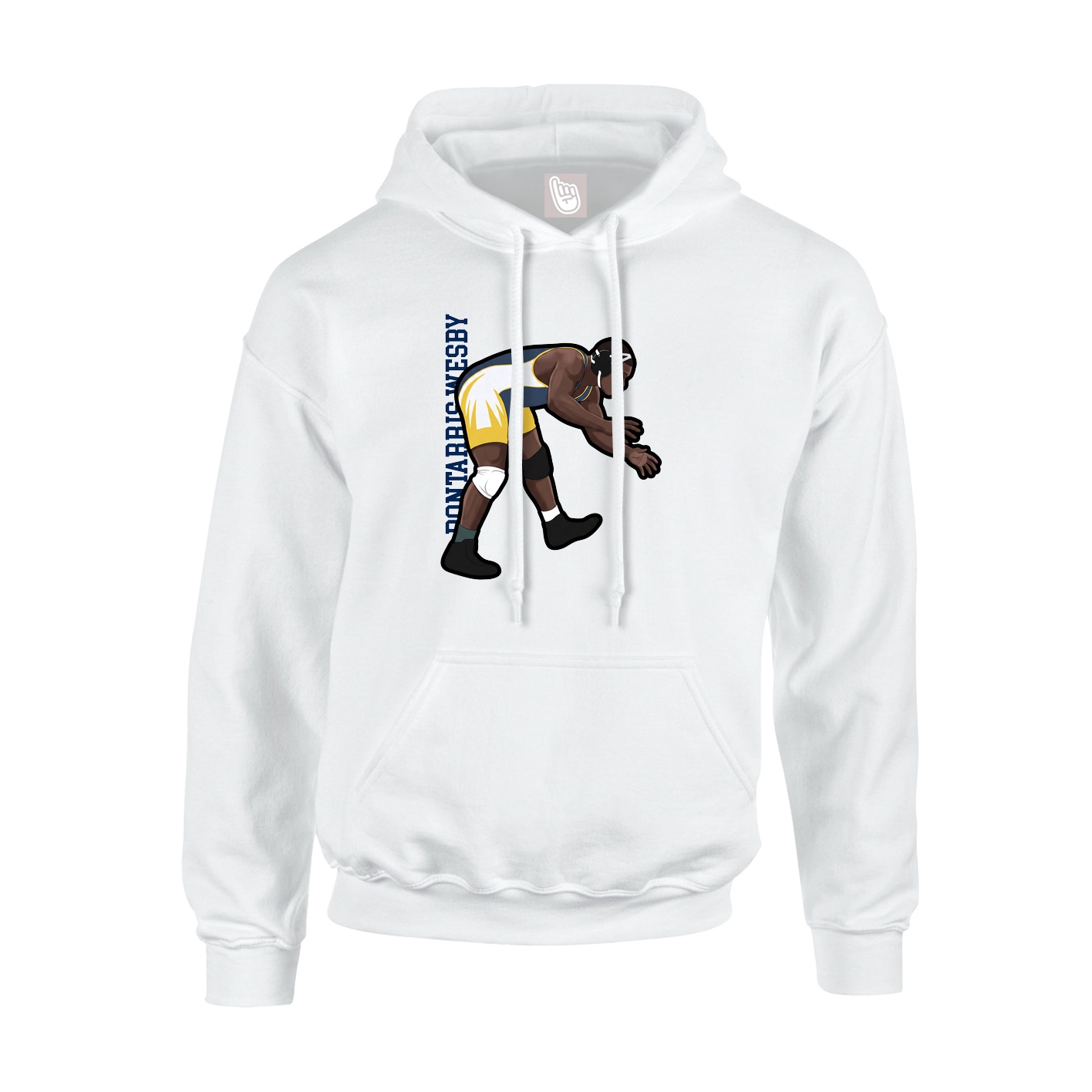 Hoodie — Name Vertical in White